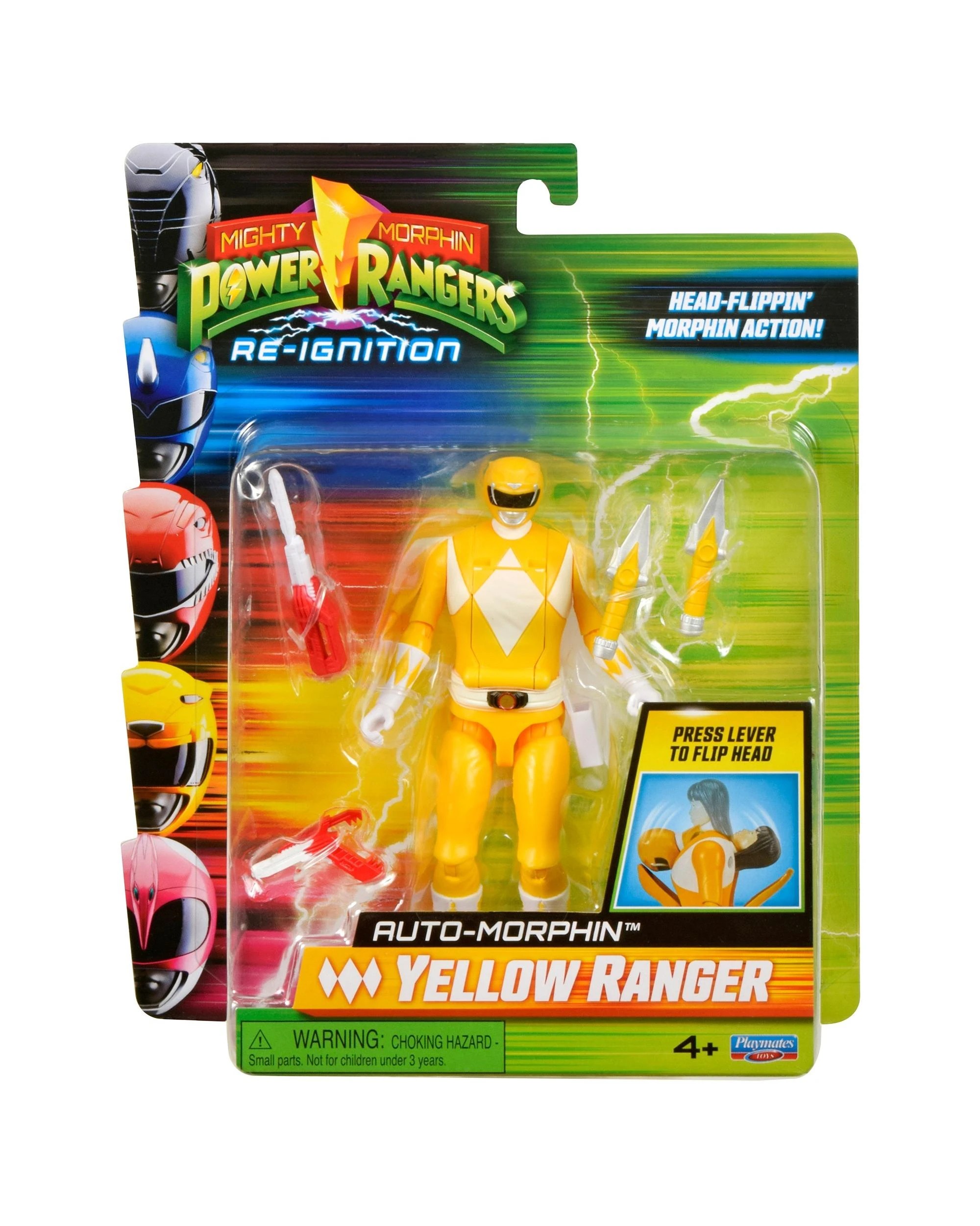 1 Mighty Morphin Power Rangers Re-Ignition Auto-Morphin Yellow Ranger Action Figure, 1 of 9