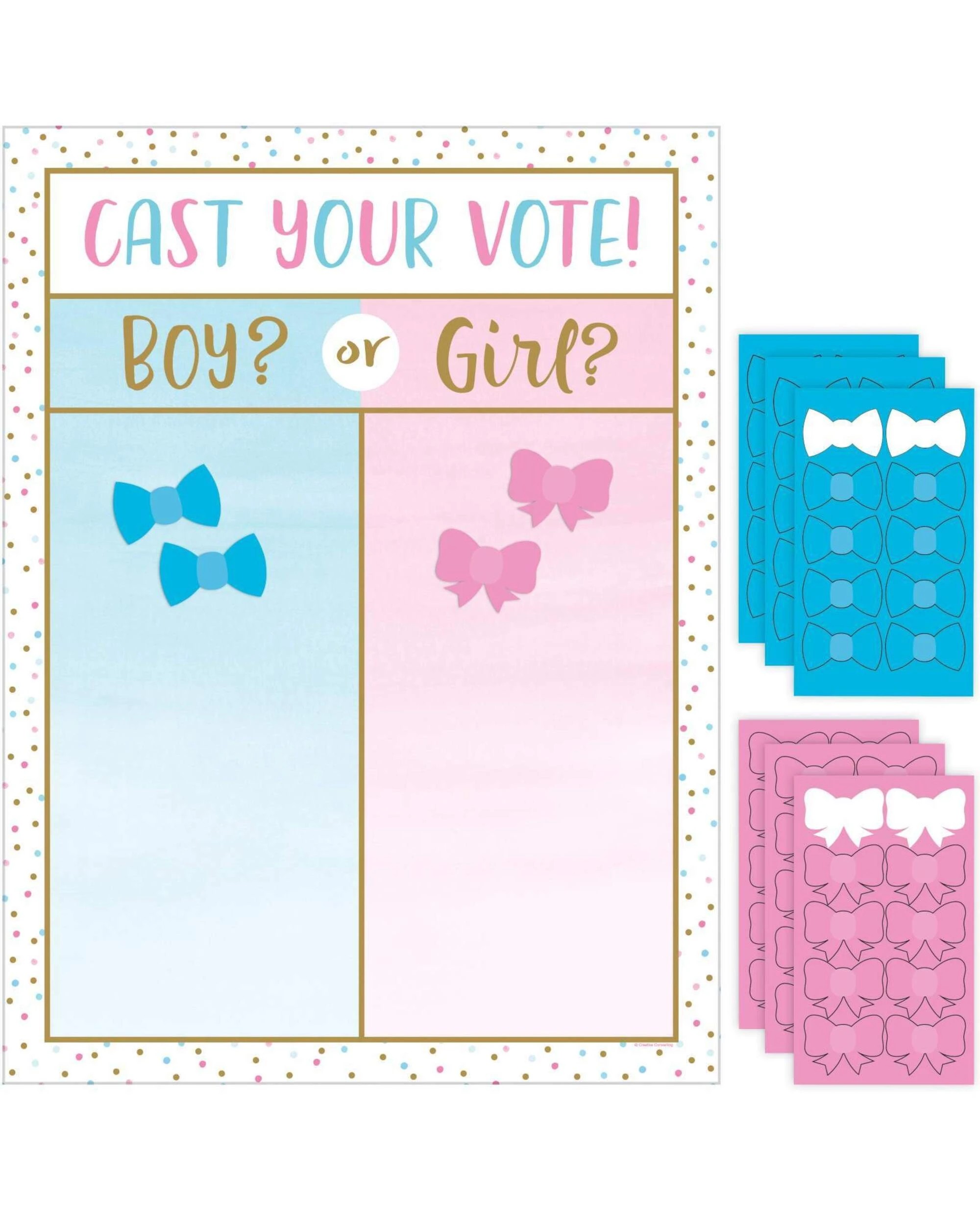 1 Creative Converting Gender Reveal Balloons Cast Your Vote Party Game, 1 of 1
