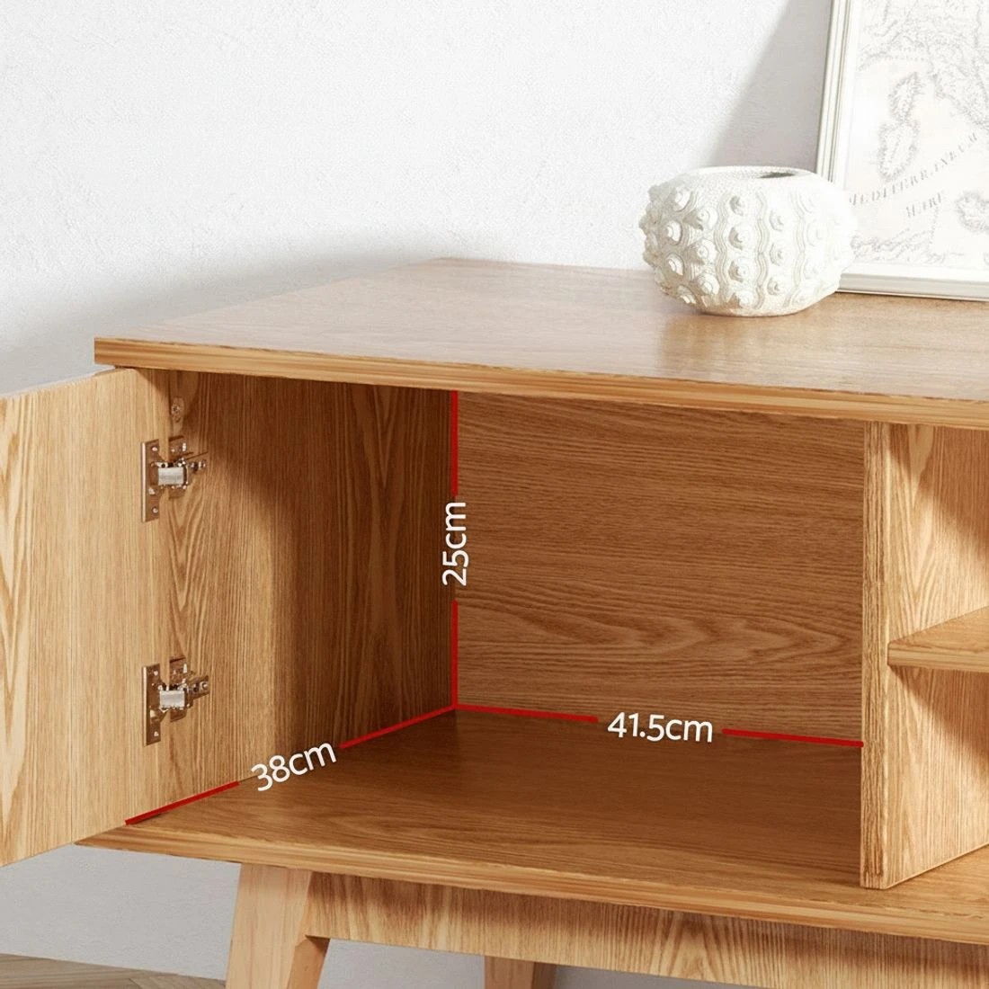 5 Artiss TV Cabinet Entertainment Unit Stand Storage 140CM - Natural, 5 of 5