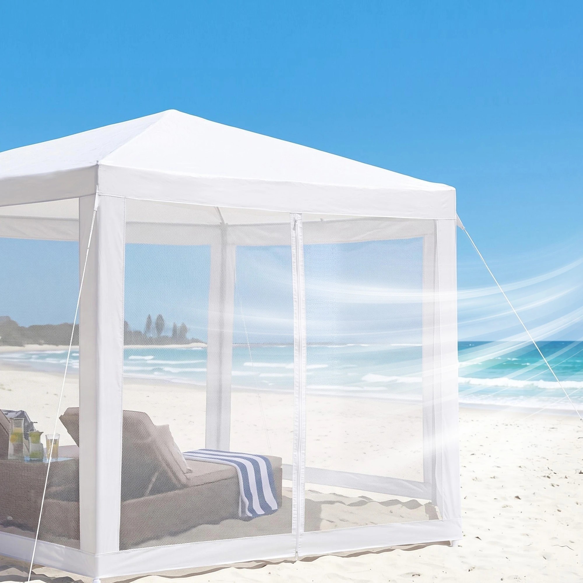 5 Instahut Gazebo Hexagonal Garden Marquee Net Canopy Tent Outdoor - White, 5 of 8