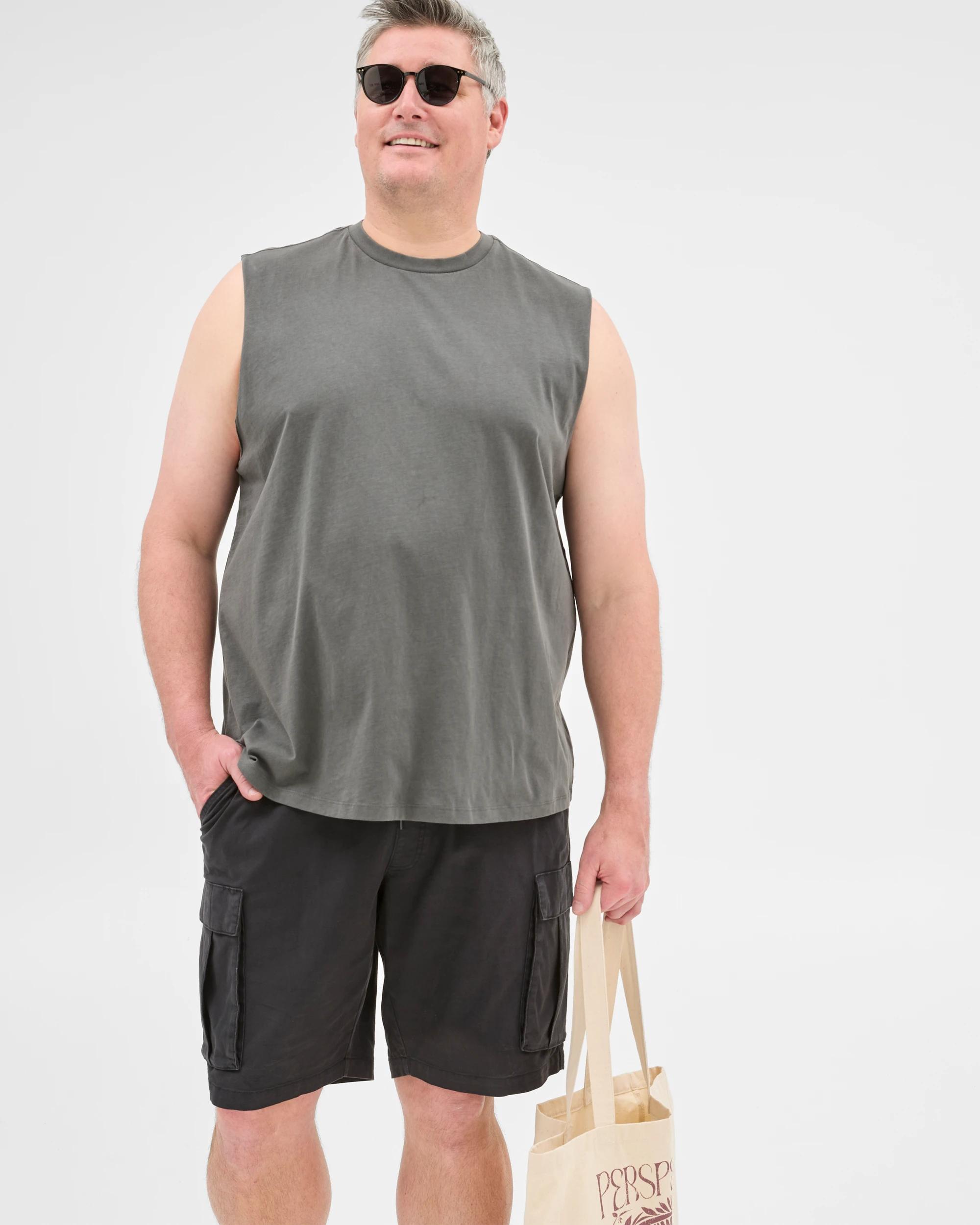 2 Target Plus Size Australian Cotton Plain Tank Top BLACK, 2 of 6