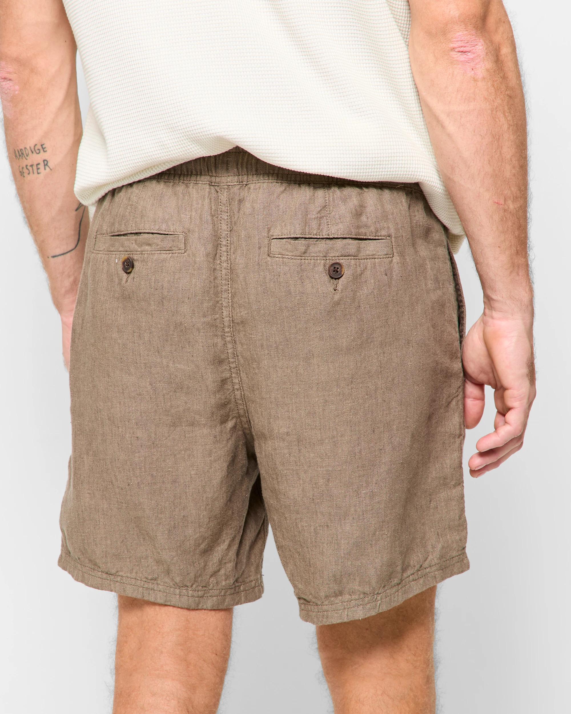 4 Target European Linen Shorts MUSHROOM, 4 of 6
