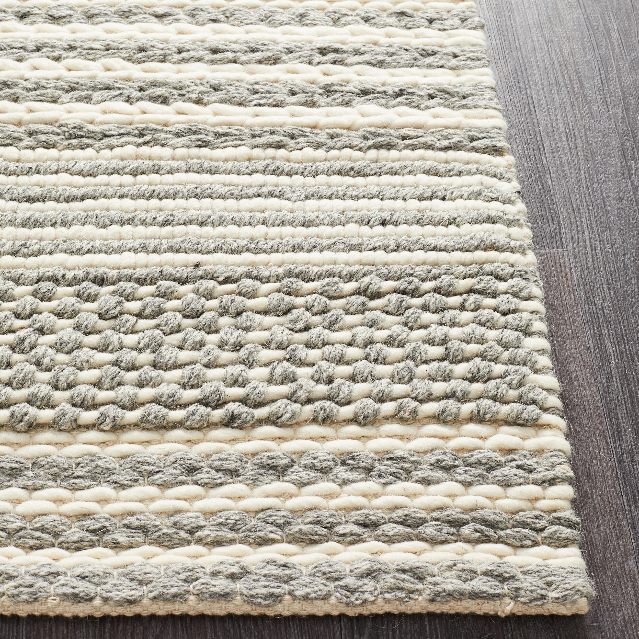 4 Common Ground Rugs Nordica 313 280x190cm - Large Plain & Textured Rug - Silver, 4 of 7
