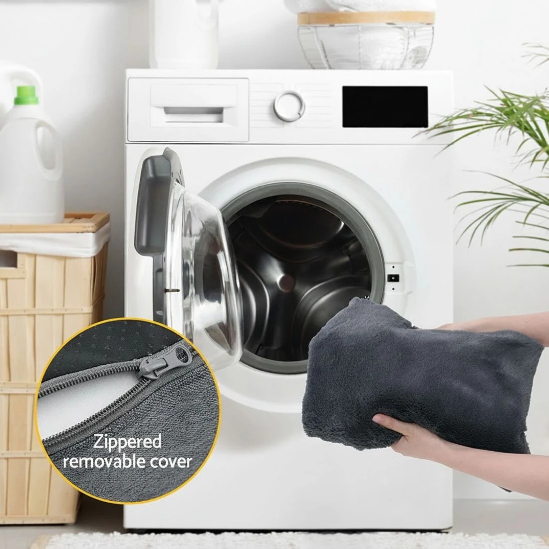 6 i.Pet Pet Bed Dog Cat Large Calming Soft Sofa Cushion Egg Crate Washable - Grey, 6 of 6