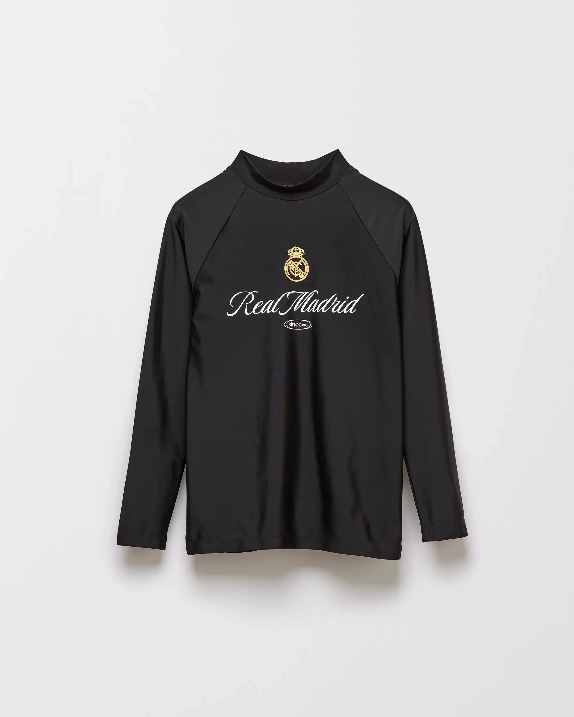 1 Real Madrid Long Sleeve Swim Rash Vest BLACK, 1 of 2