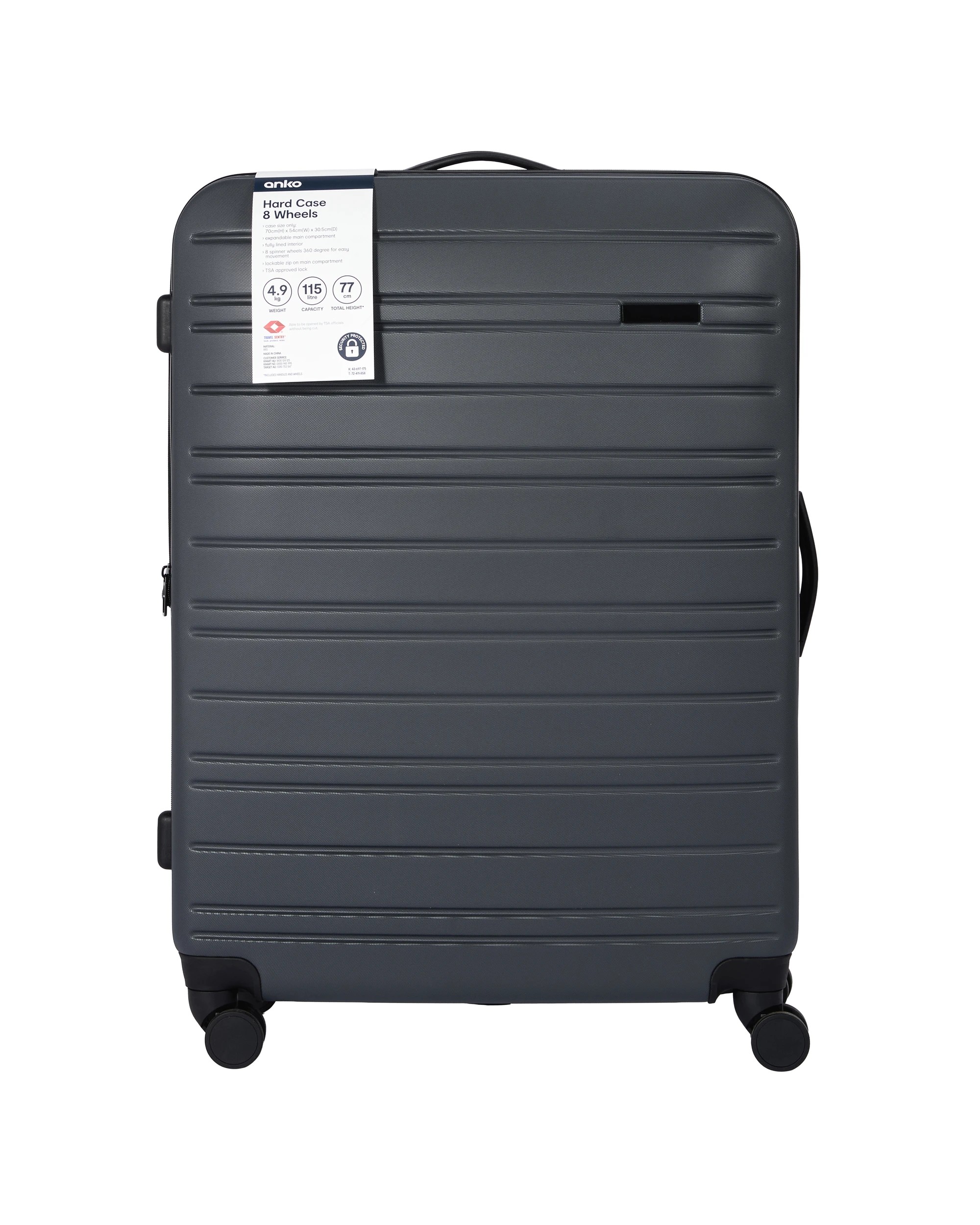 8 8 Wheels Hard Case - Charcoal, 8 of 8