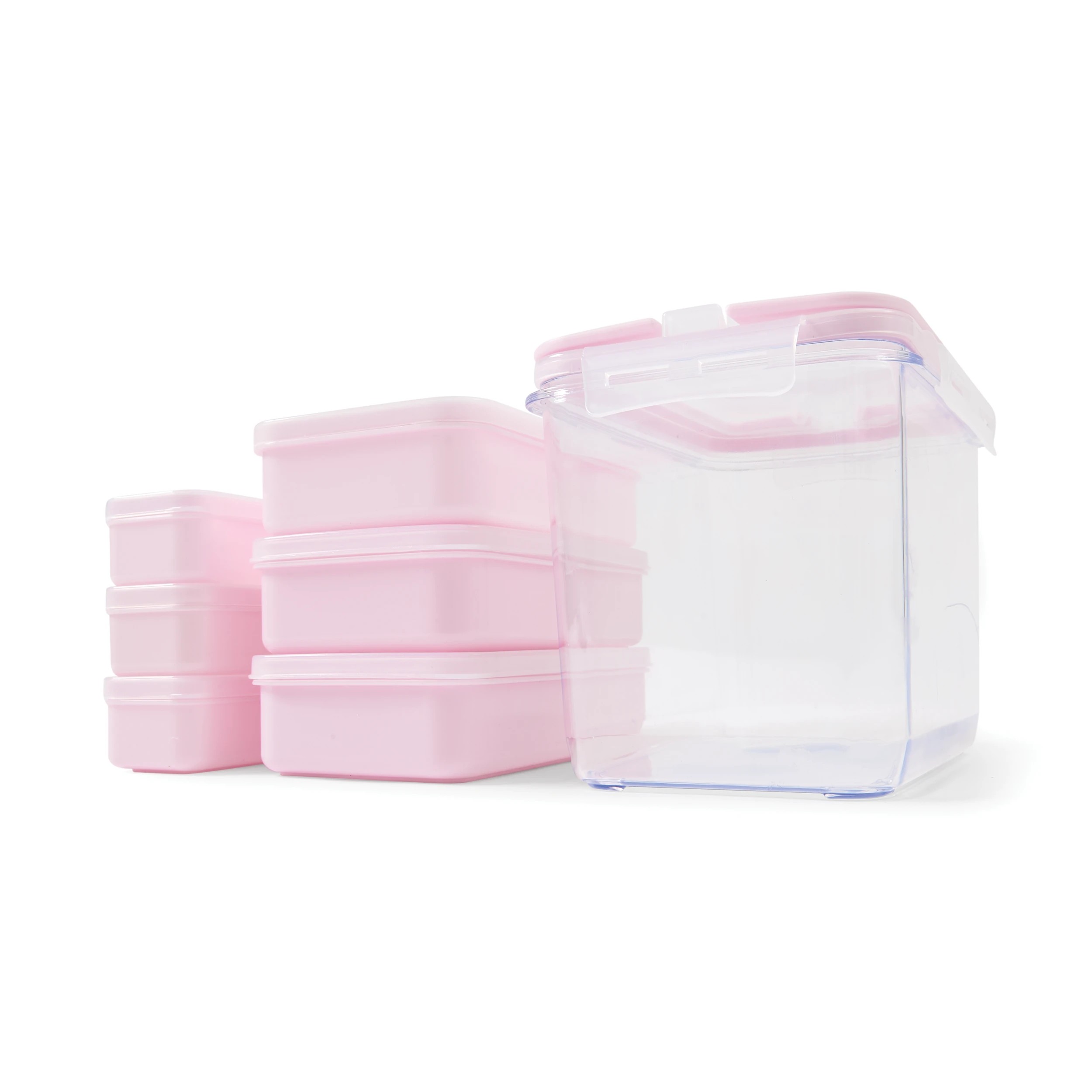 1 7 Piece Meal Prep Set - Pink, 1 of 8