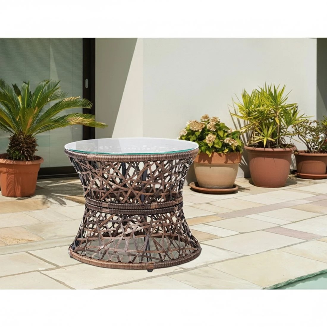 6 Gardeon Outdoor Lounge Setting Furniture Wicker Papasan Chairs Table Patio - Brown, 6 of 6