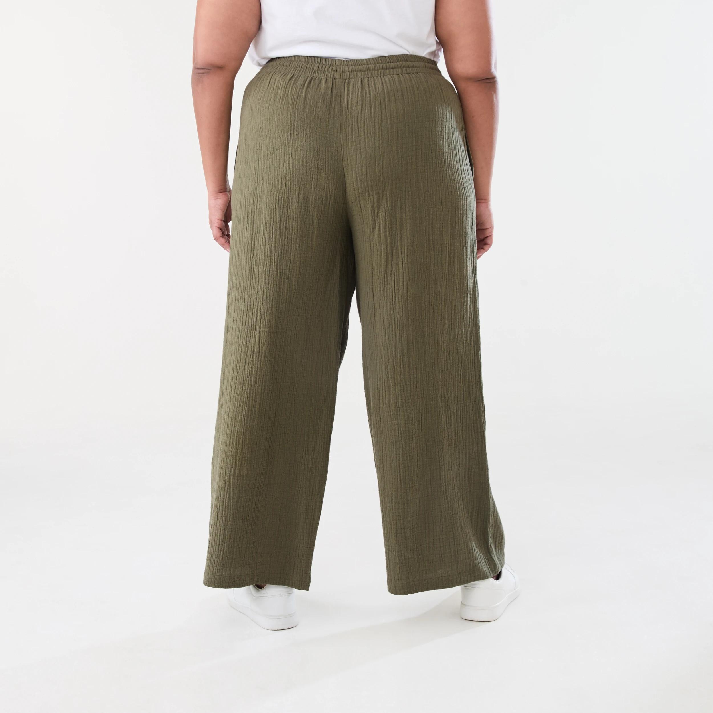 3 Curve Double Cloth Pants BURNT OLIVE, 3 of 5
