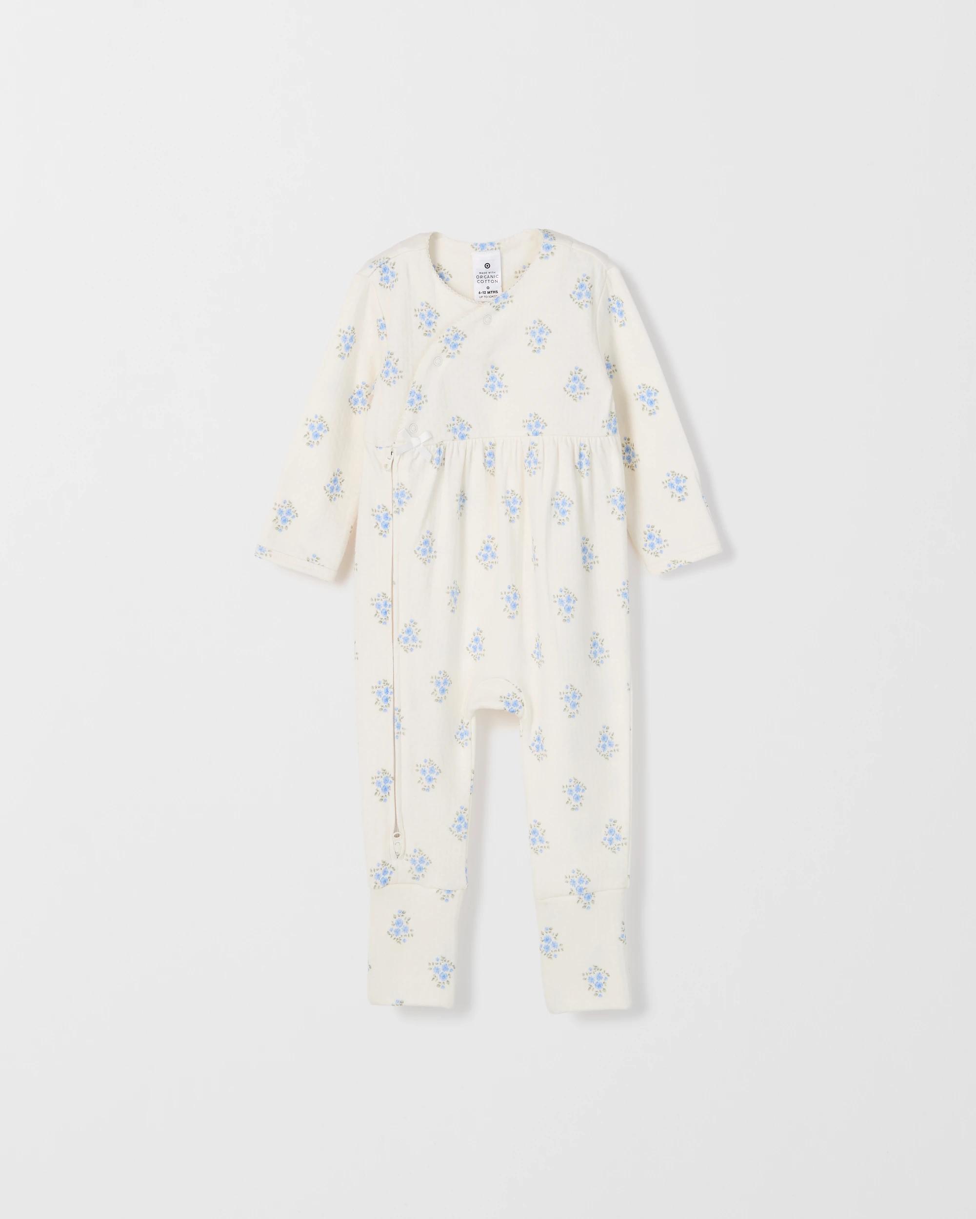 2 Target Baby Baby Organic Cotton 2 Pack Pointelle Wrap Elevated Coverall FLORAL GARDENIA, 2 of 4