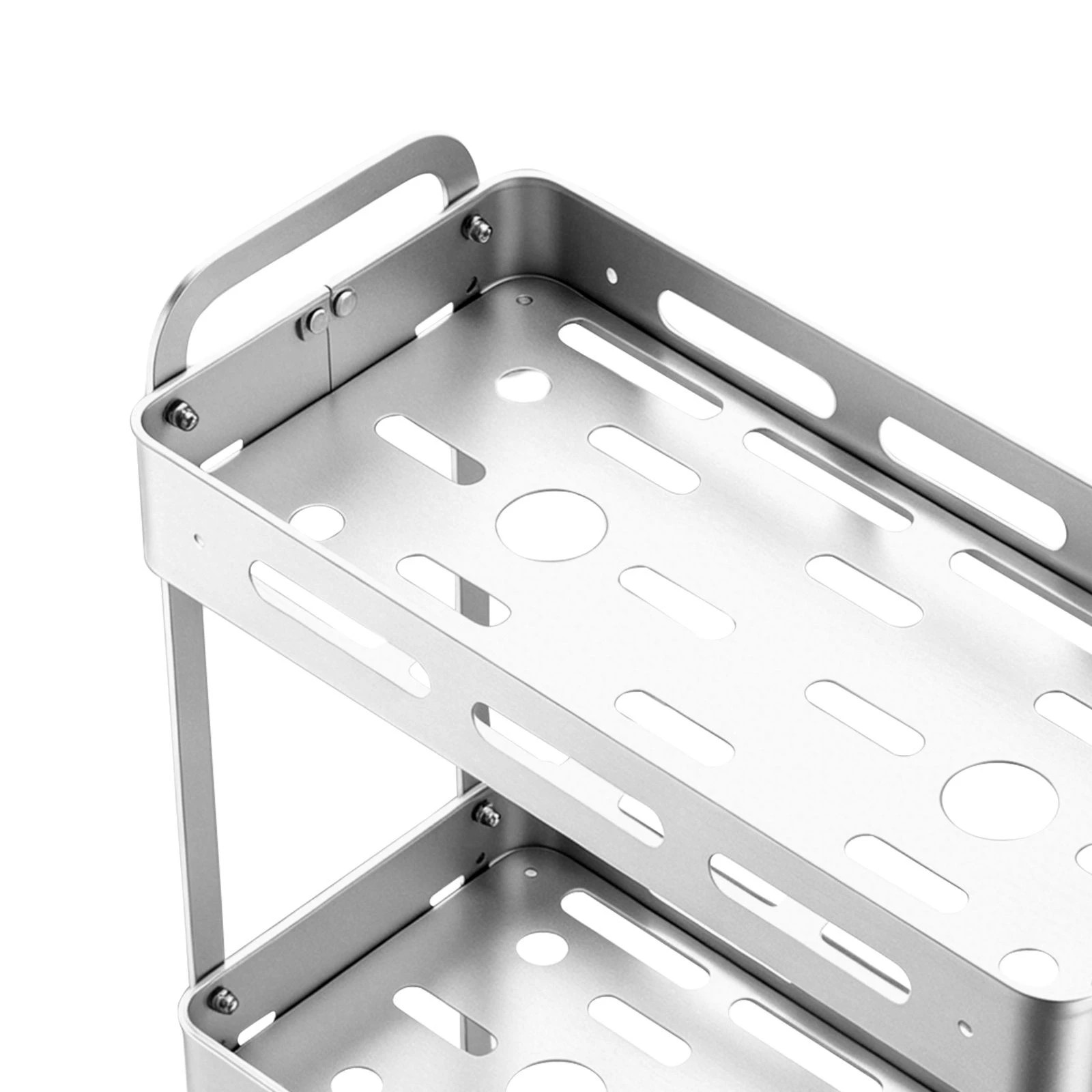 7 Ausway 2-Tier Aluminium Shower Organiser, Bathroom Caddy Shelf Storage Rack, 7 of 7