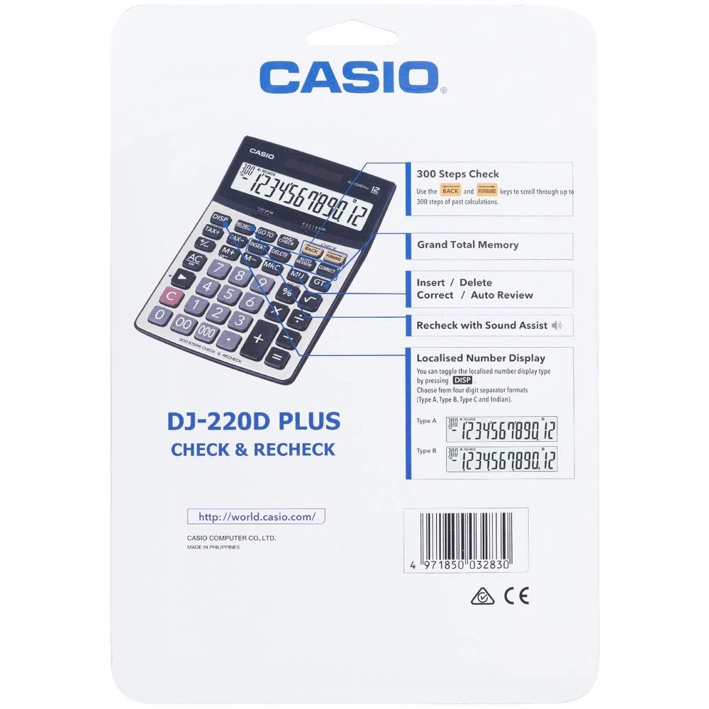 3 Casio 12 Digit Heavy Duty Desktop Calculator DJ-200D, 3 of 3