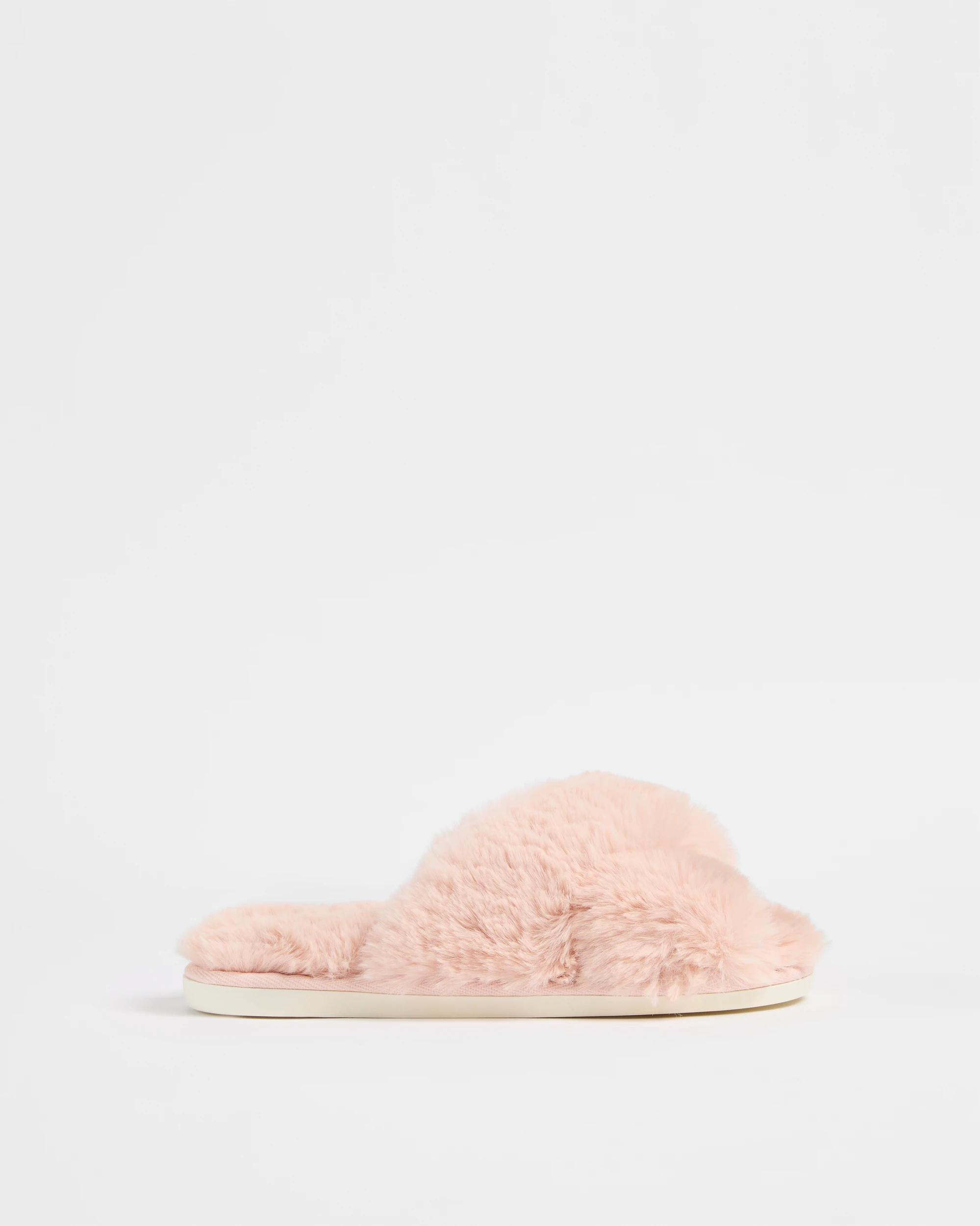 1 Target Womens Fluffy Cross Over Slipper - Liddia Ii PINK, 1 of 3