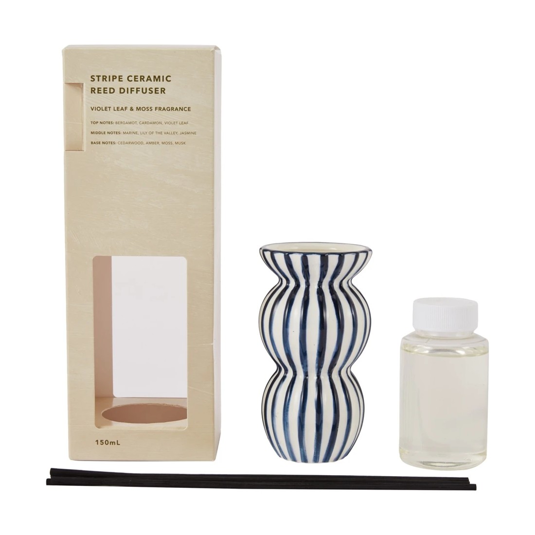 2 Stripe Ceramic Reed Diffuser 150ml, 2 of 6