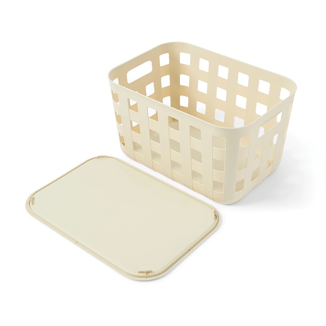 5 18L Rectangle Trellis Basket with Lid - Beige, 5 of 10