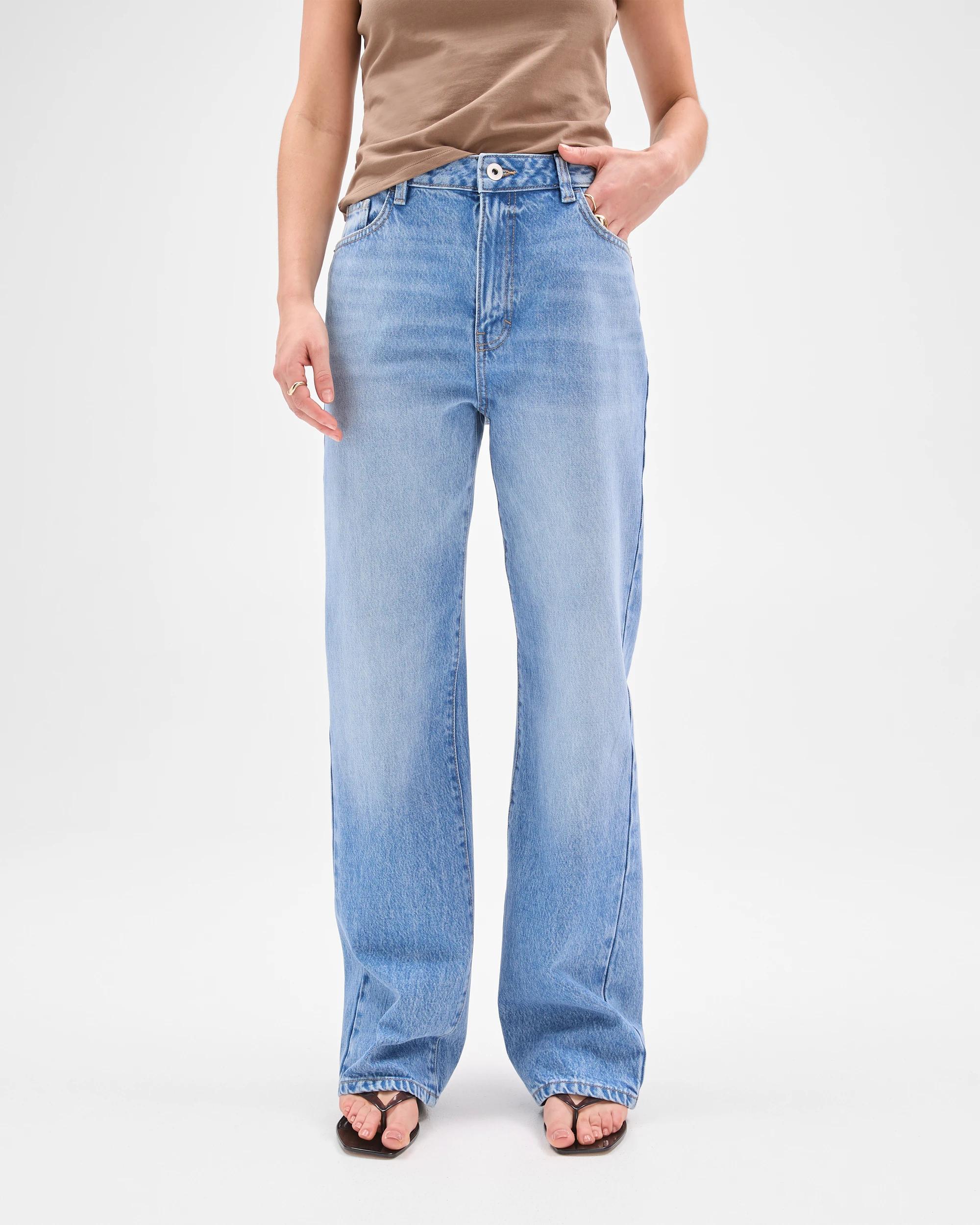3 Lily Loves Australian Cotton Blend Straight Leg Denim Jeans PORTOFINO BLUE, 3 of 6