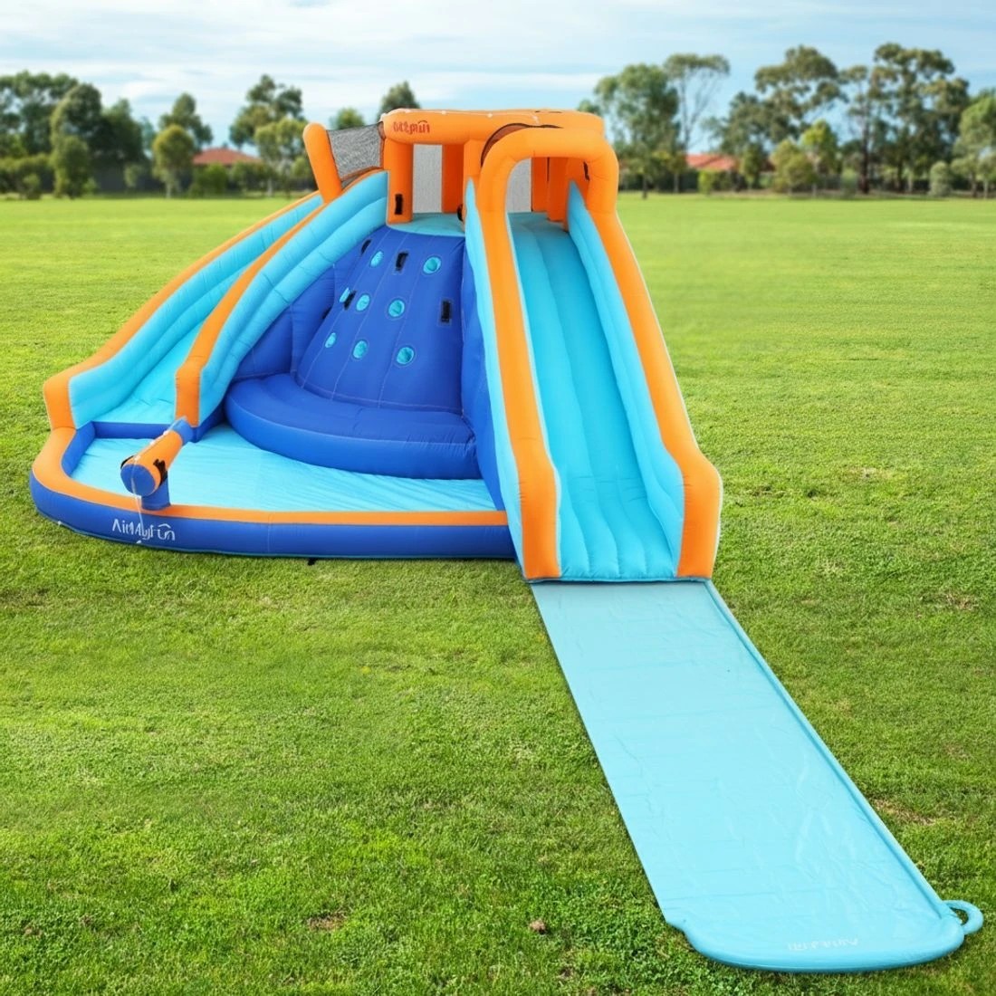 4 AirMyFun Kids Inflatable Pool Water Double Slide Park Jumping Castle 465X390CM - Multi, 4 of 5