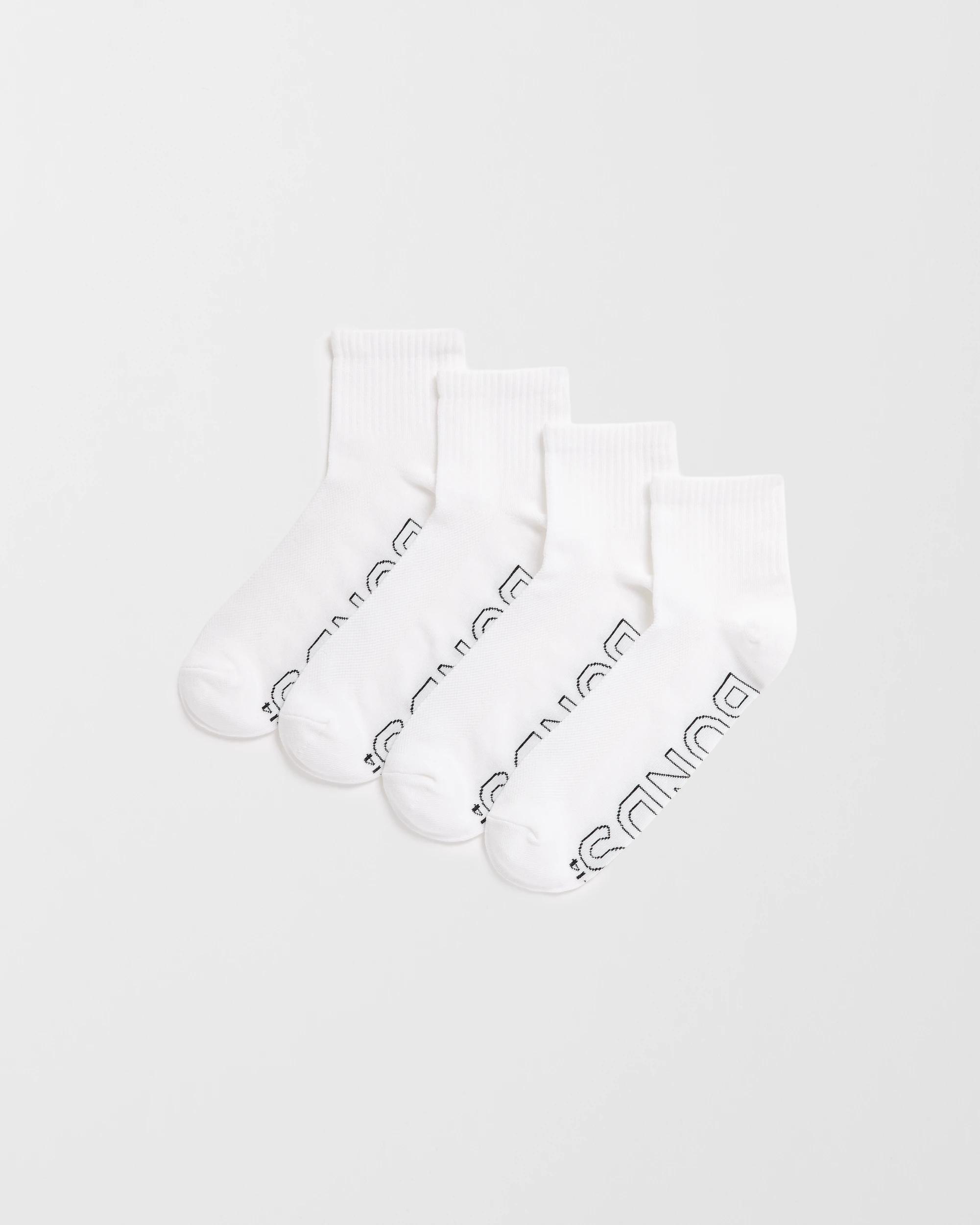 1 Mens Logo Lightweight Quarter Crew 4 Pack - Bonds WHITE, 1 of 2