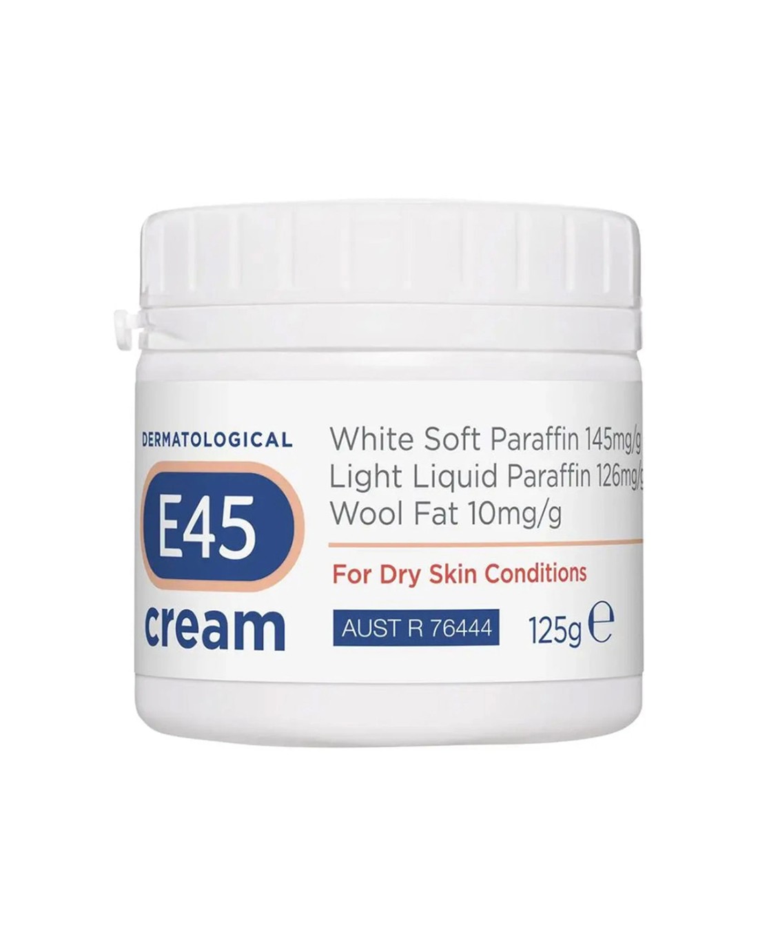 E45 Moisturising Cream For Dry Skin And Eczema 125g - White - Kmart