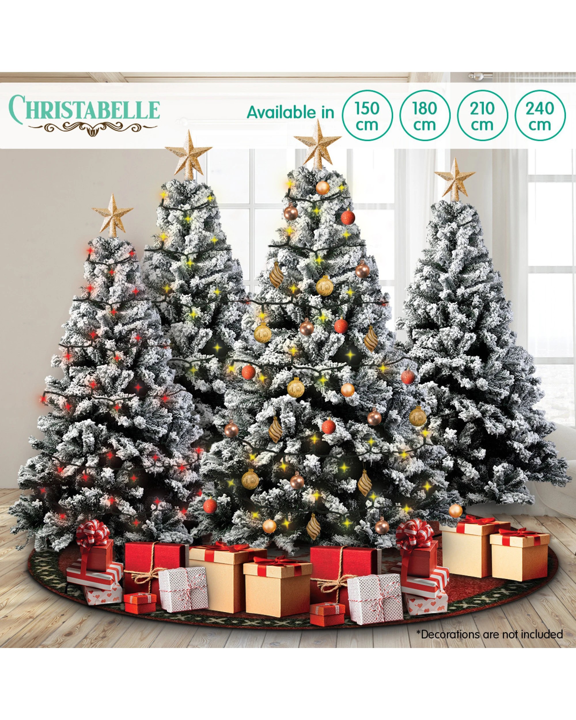 7 Christabelle Snow-Tipped Snowflocked Artificial Christmas Tree 2.4m 1500 Tips, 7 of 7