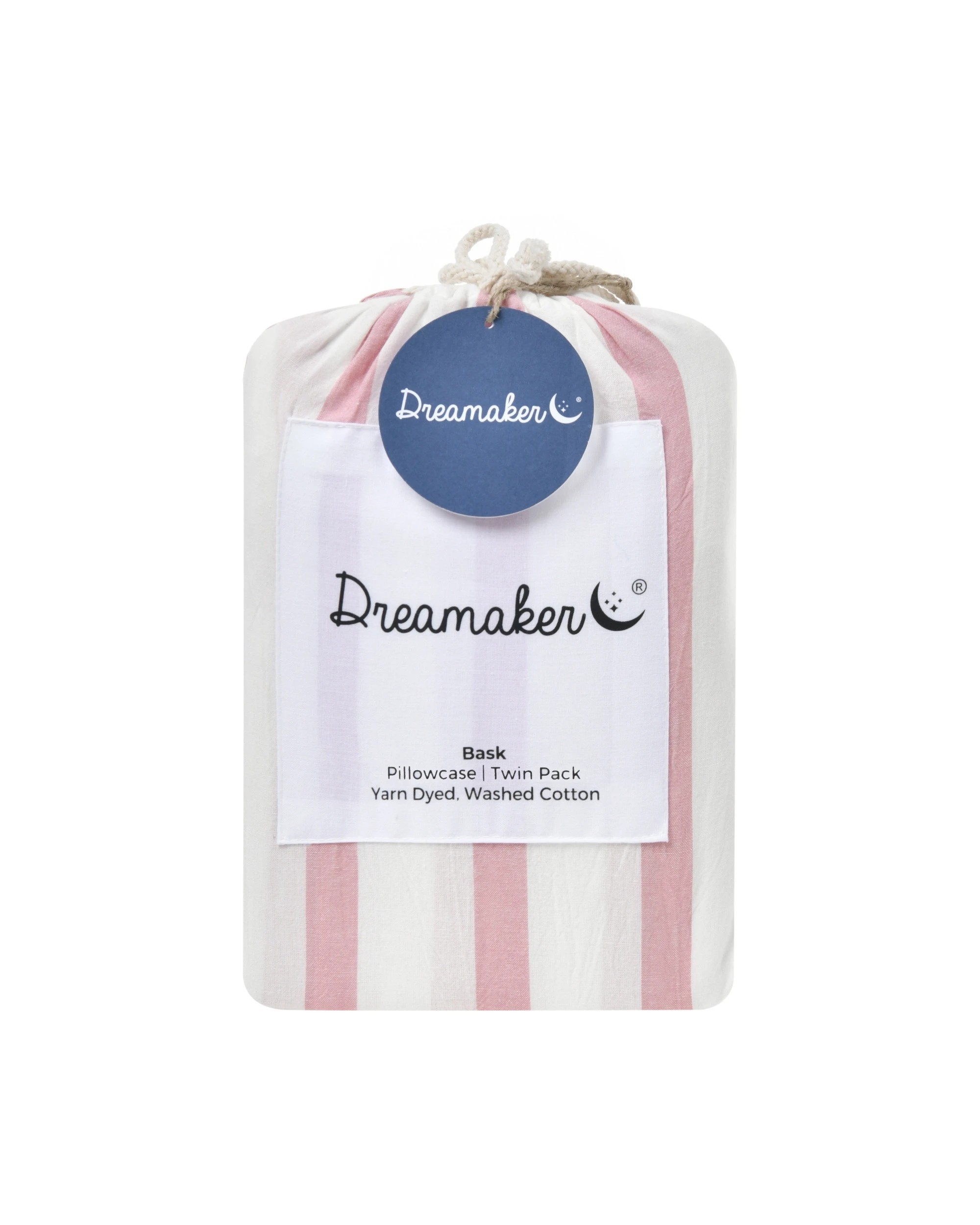 5 Dreamaker Twin Pack Bask Yarn Dyed Washed Cotton Striped Standard Pillowcase - Pink Pearl, 5 of 6
