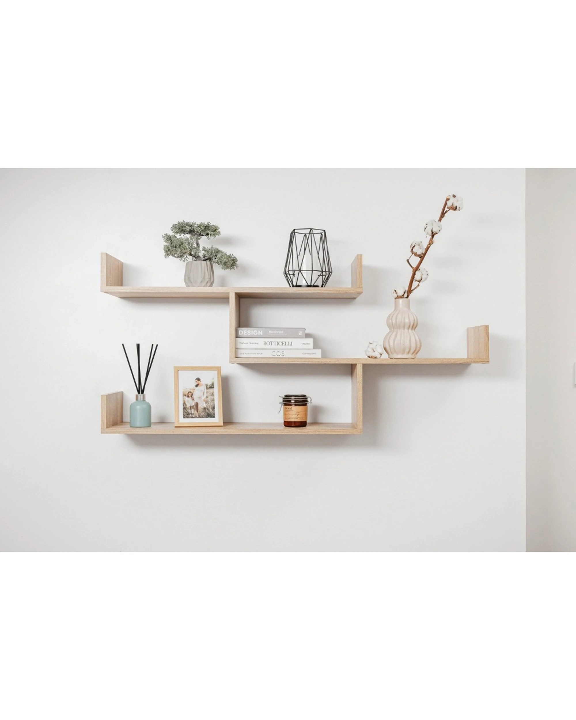 2 European Cabinetry Zurich Shelf Set Modern Level Decorative Display Oak - Natural, 2 of 2