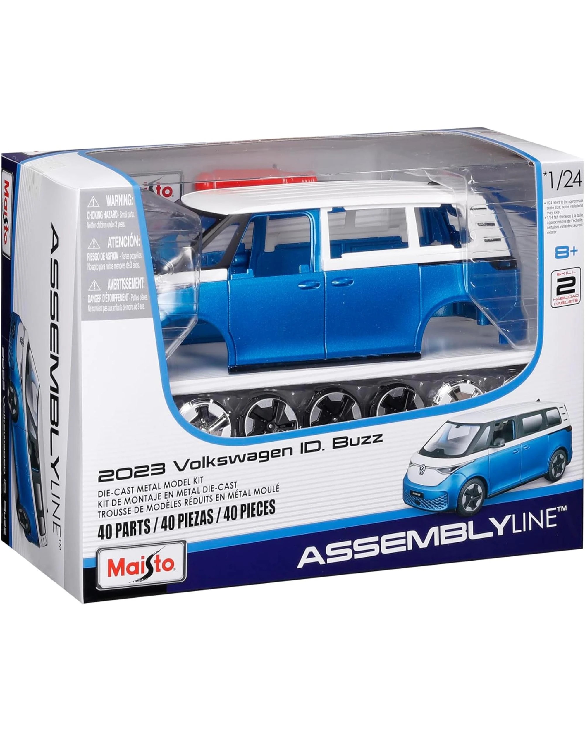 3 Maisto Assembly Line 2023 Volkwagen ID Buzz 1:24 Scale Vehicle - Blue, 3 of 4