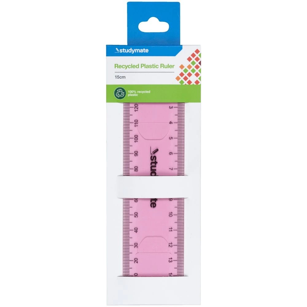 2 Studymate Ruler 15cm Fluoro Pink, 2 of 2