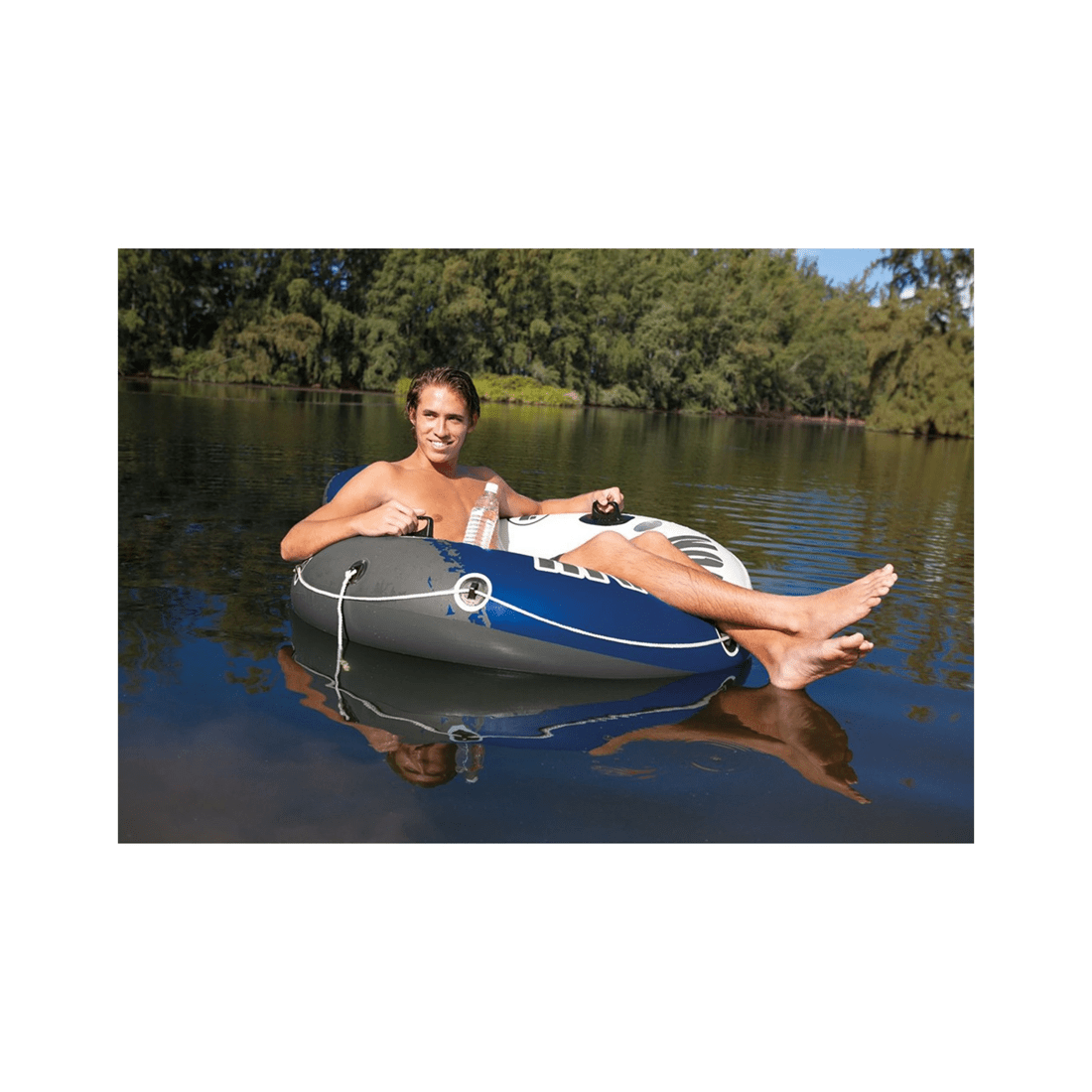 4 Intex 135cm Inflatable Round Ride-on Seat Run Tube River Pool Float Adult Kids - Multi, 4 of 6