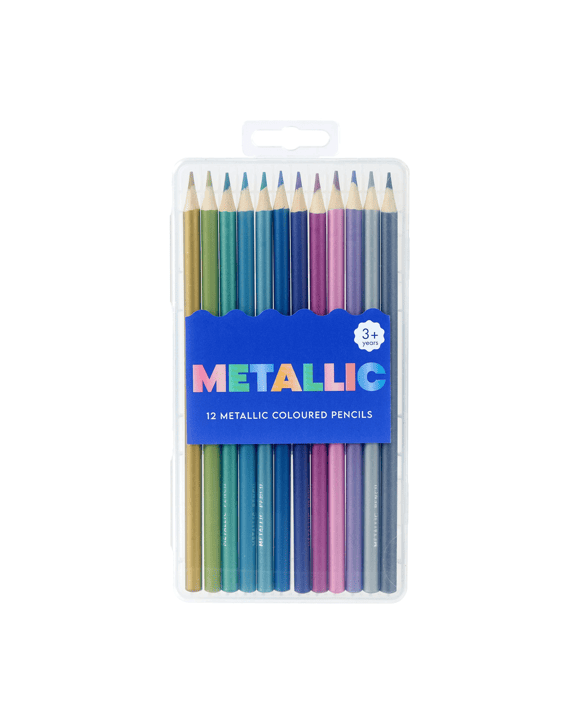 12 Pack Metallic Coloured Pencils