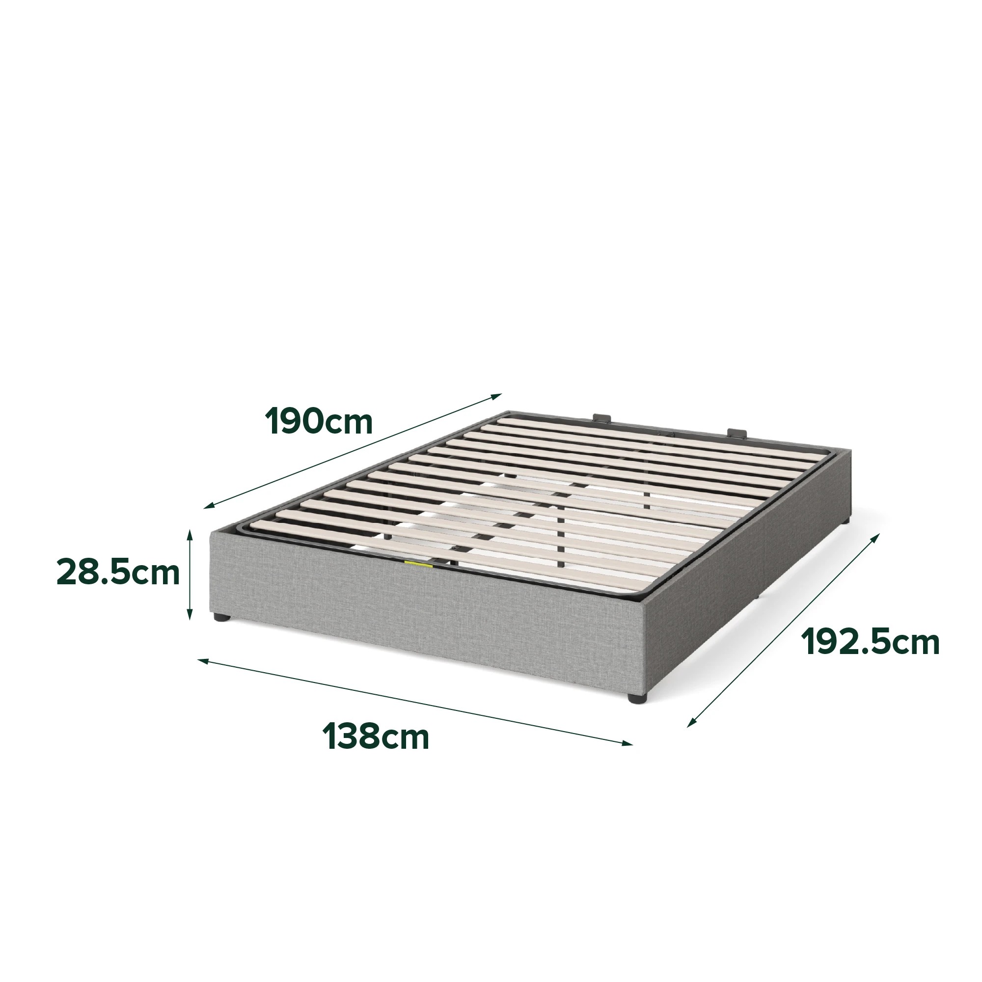 8 Queen Bed Zora Gas Lift Bed Base - Grey, 8 of 10