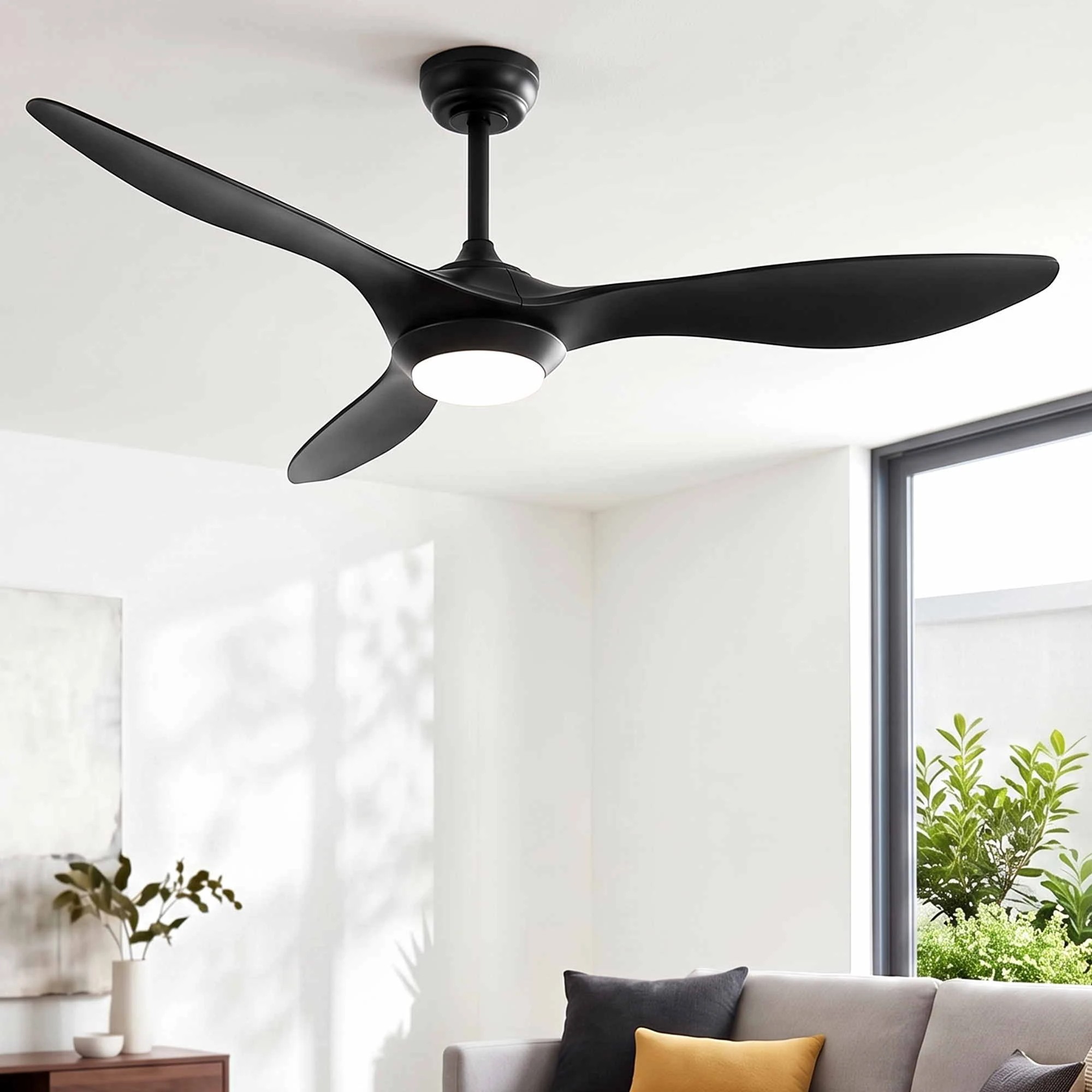 9 Devanti 52'' Ceiling Fan DC Motor w/Light w/Remote - Black, 9 of 9