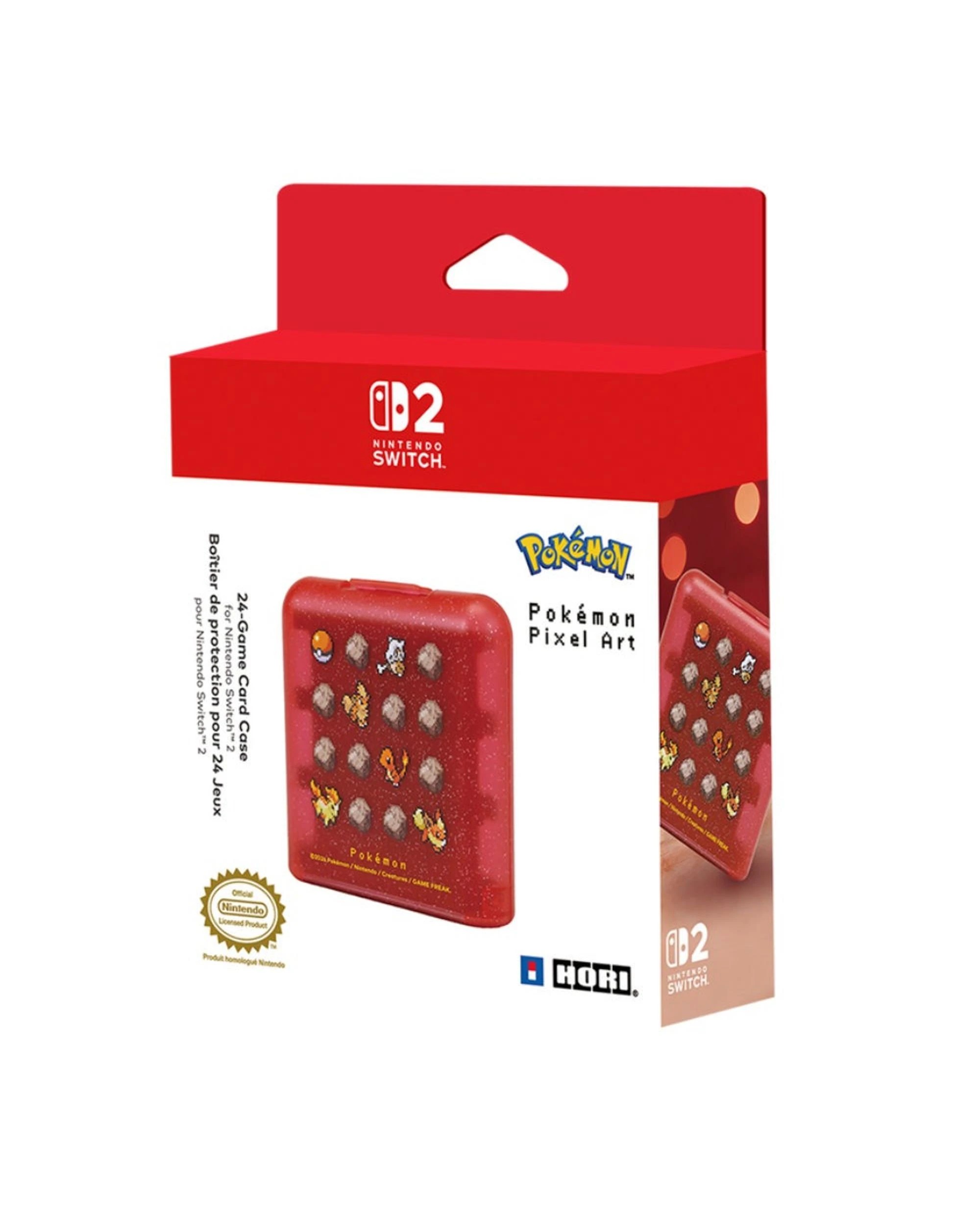 1 HORI Pokemon Pixel Red 24 Game Card Case for Nintendo Switch 2 - Red, 1 of 3