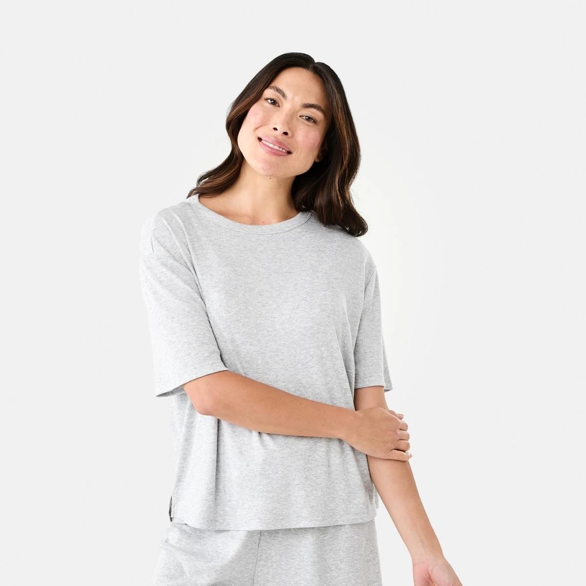 1 Rib Comfort T-shirt SILVER MARLE, 1 of 7