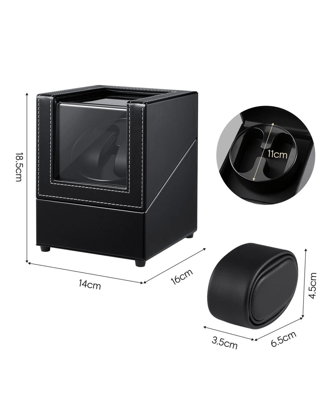 AUSWAY Double Watch Winder Automatic Watches Rotating Winding Box - Kmart