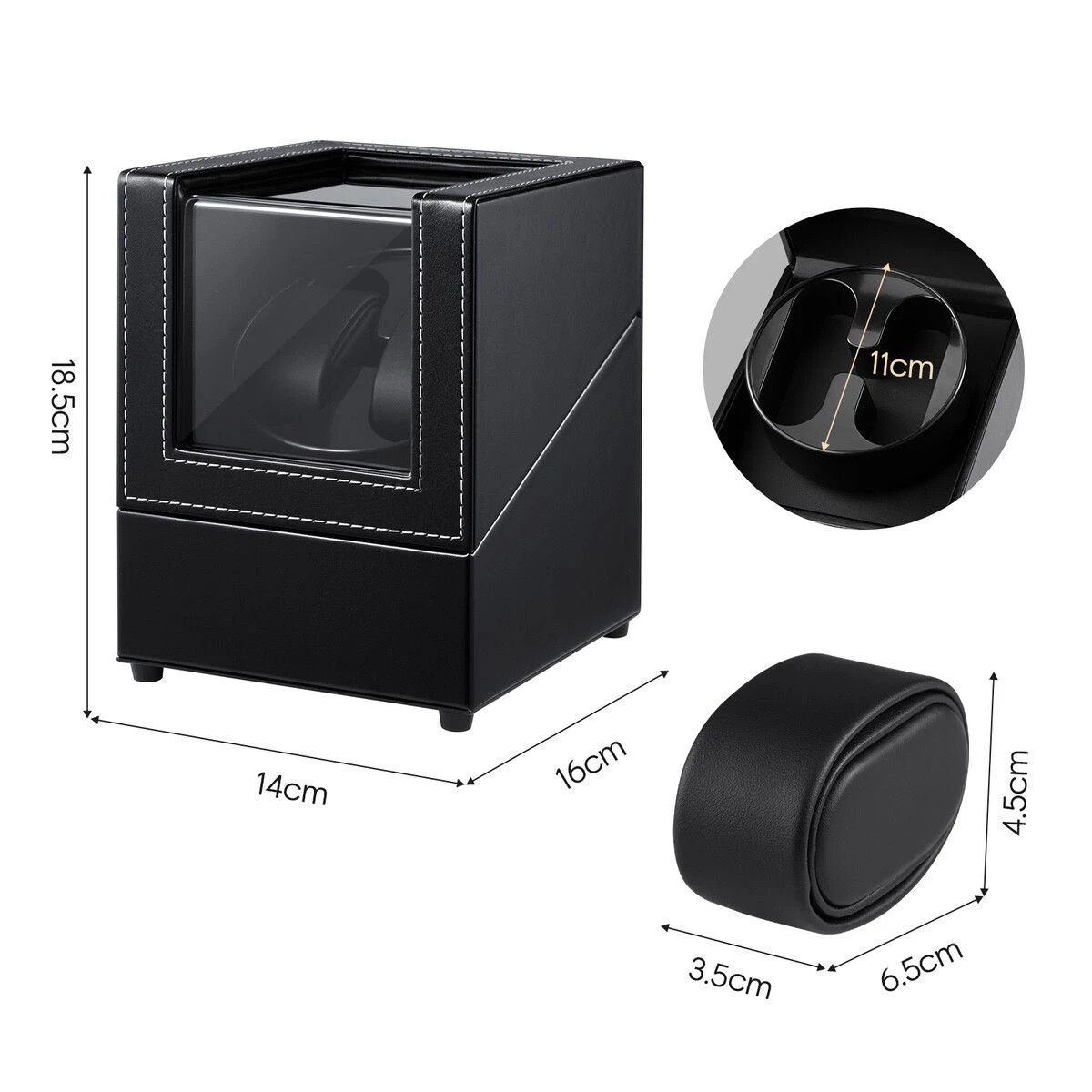 AUSWAY Double Watch Winder Automatic Watches Rotating Winding Box - Kmart