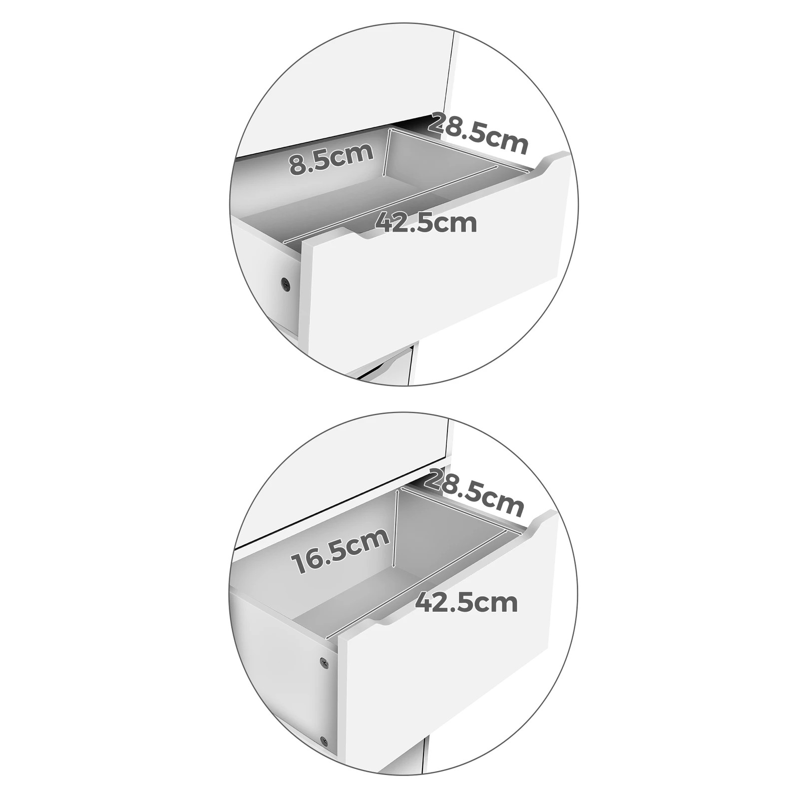 8 Alfordson Chest of 7 Drawers Office Storage Cabinet Tallboy Bedroom - White, 8 of 10