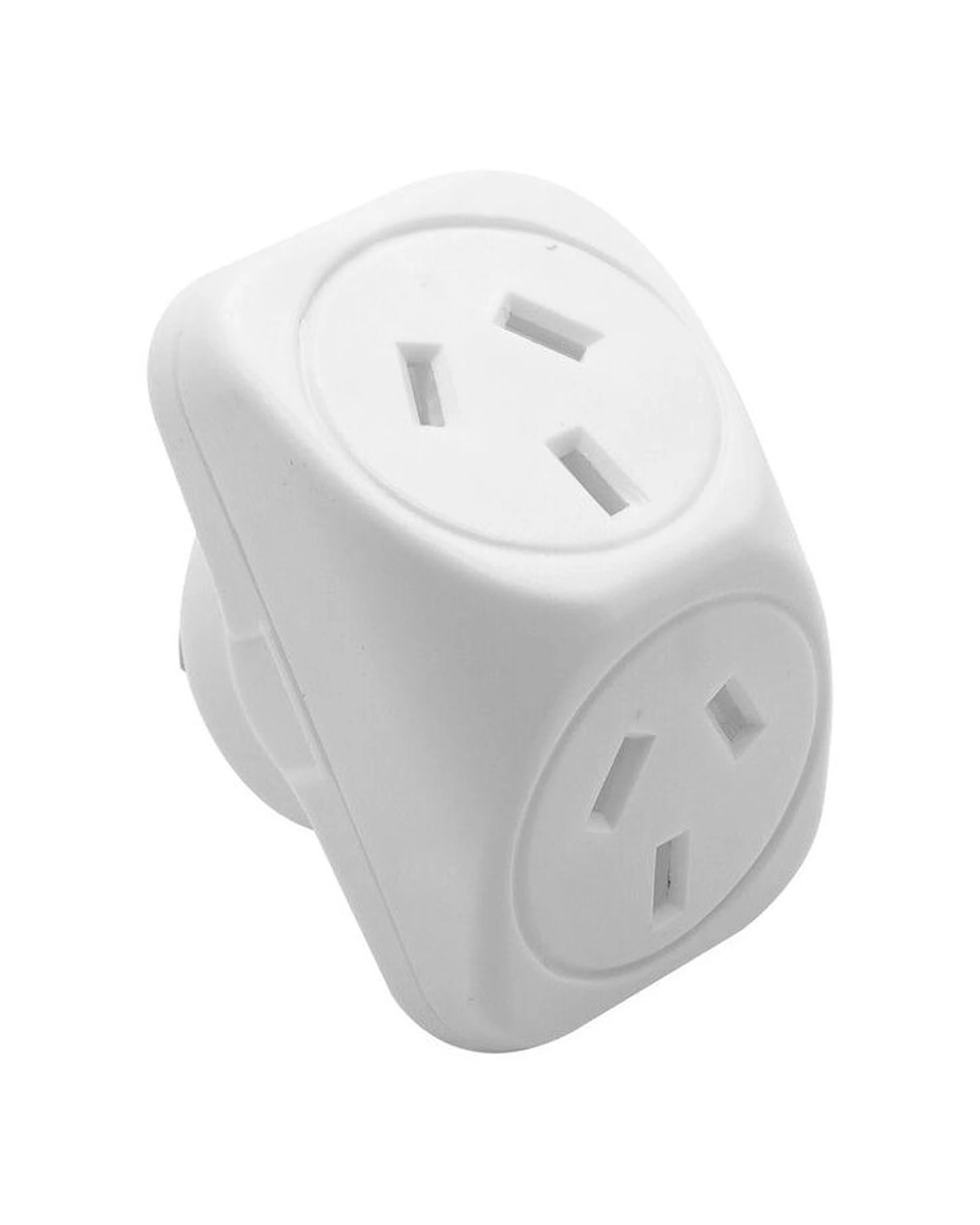 2 Moki 3PK Angled Double Power Travel Adaptor Dual Socket Plug - White, 2 of 2