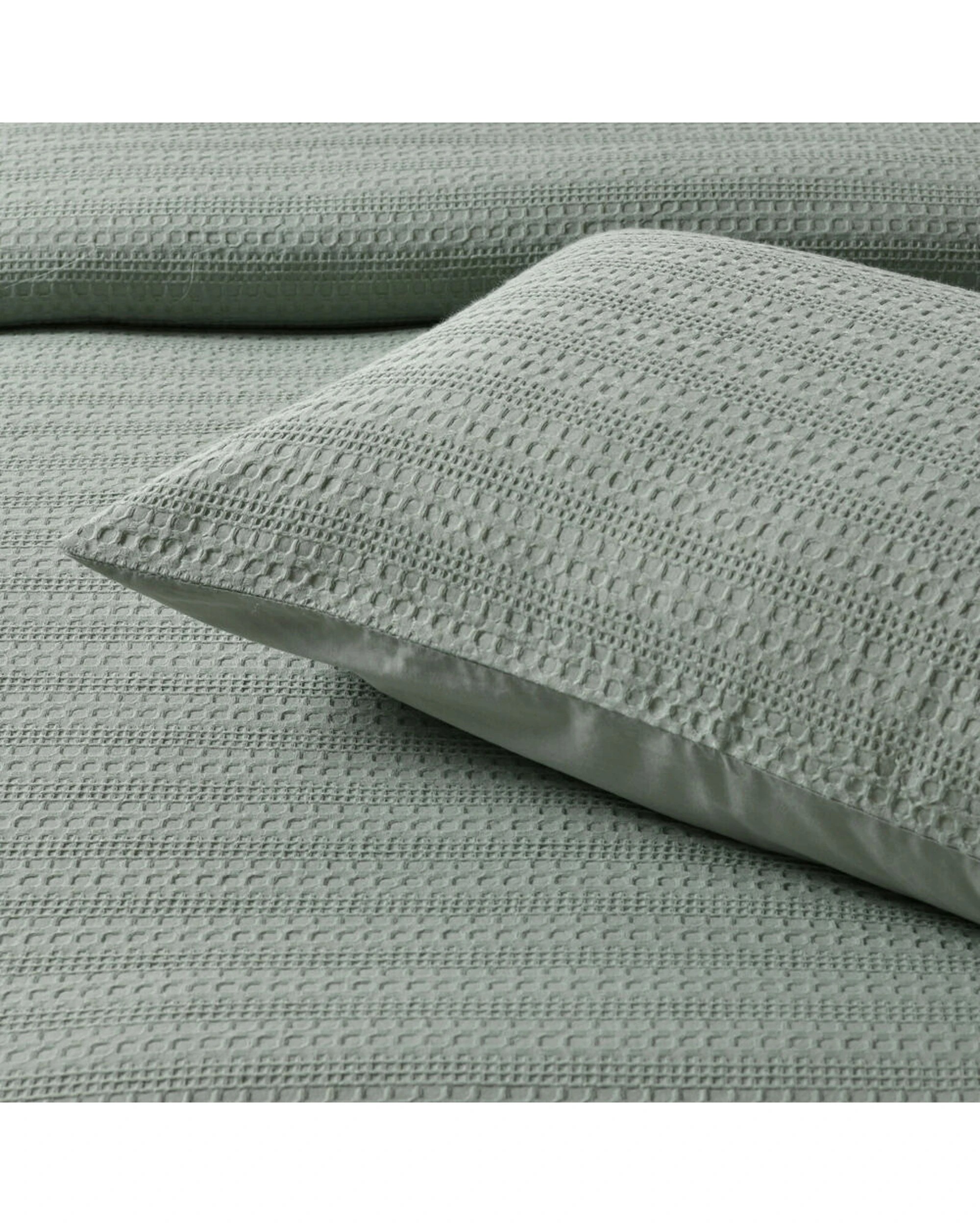 3 Bianca Kahlani King Sage Polyester Quilt Cover & Pillowcase Set - Green, 3 of 4