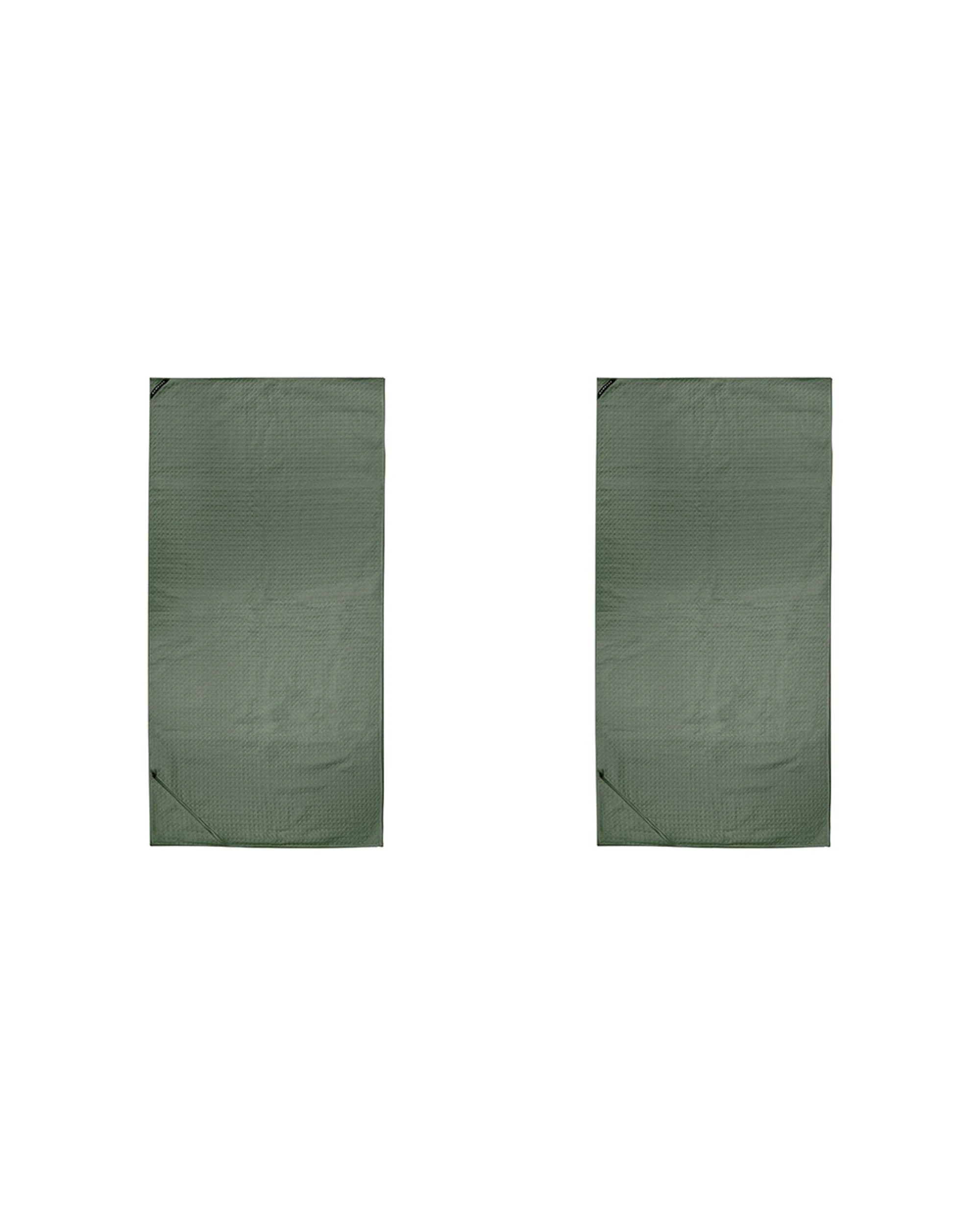 1 BAMBURY Matrix Gym Towel 2 Pack Large Microfibre Quick Dry Zip Pocket 60 x 120cm - Green, 1 of 3