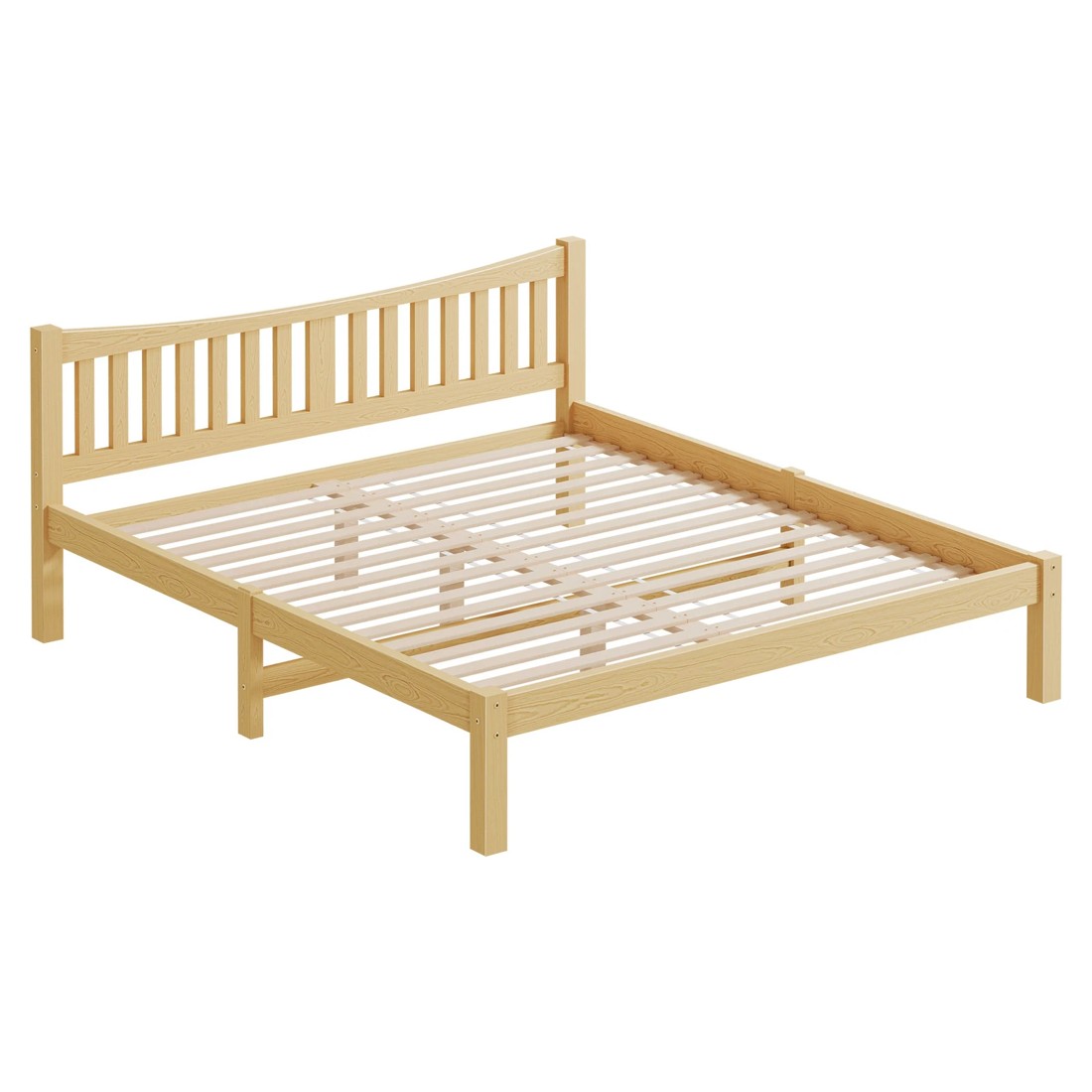 10 Alfordson Bed Frame Wooden King Size Solid Pine Timber Base Cambrie - Natural, 10 of 10