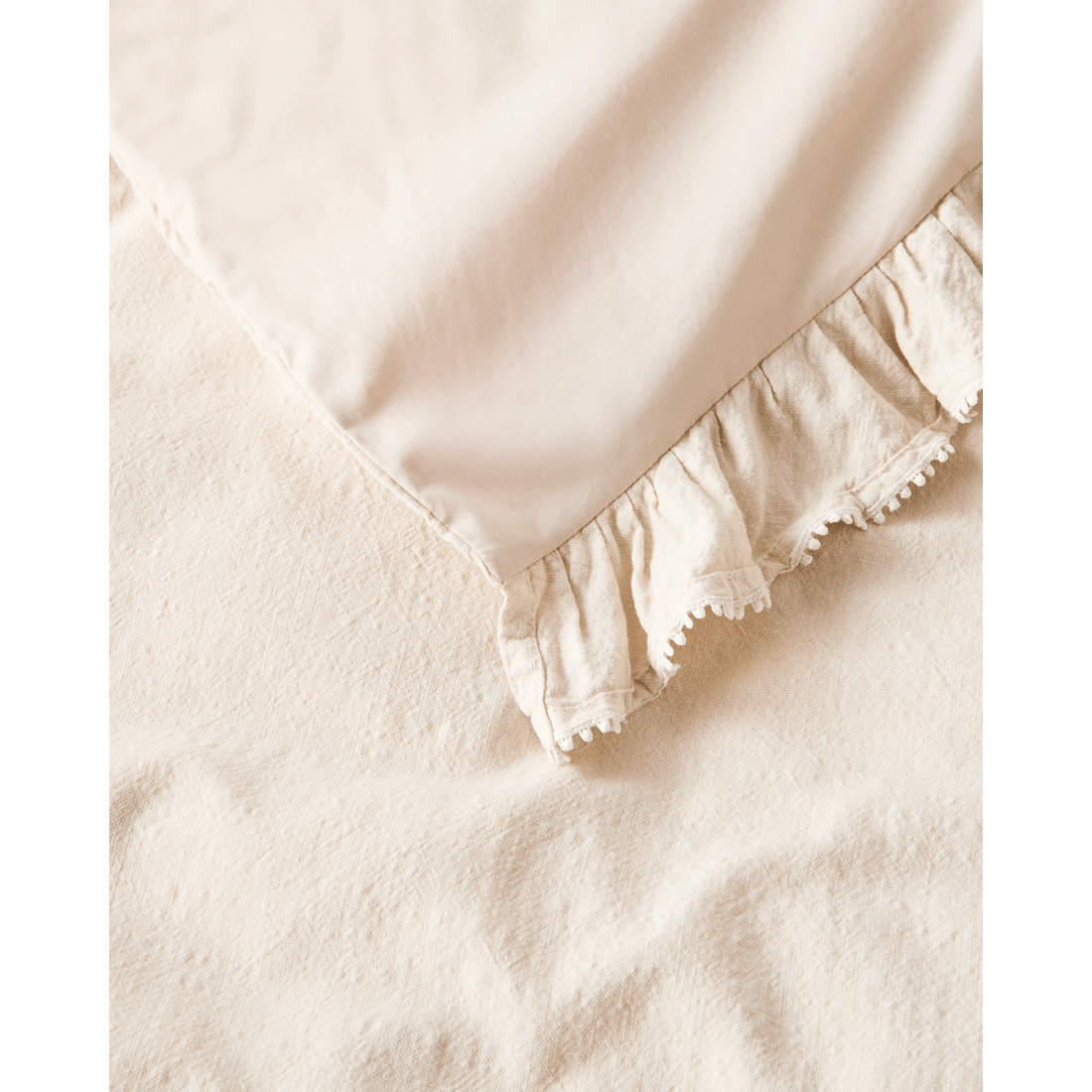 3 Target Kiara Australian Cotton Textured Stonewash Ruffle Quilt Cover Set
 - Queen Bed
 - Natural, 3 of 3