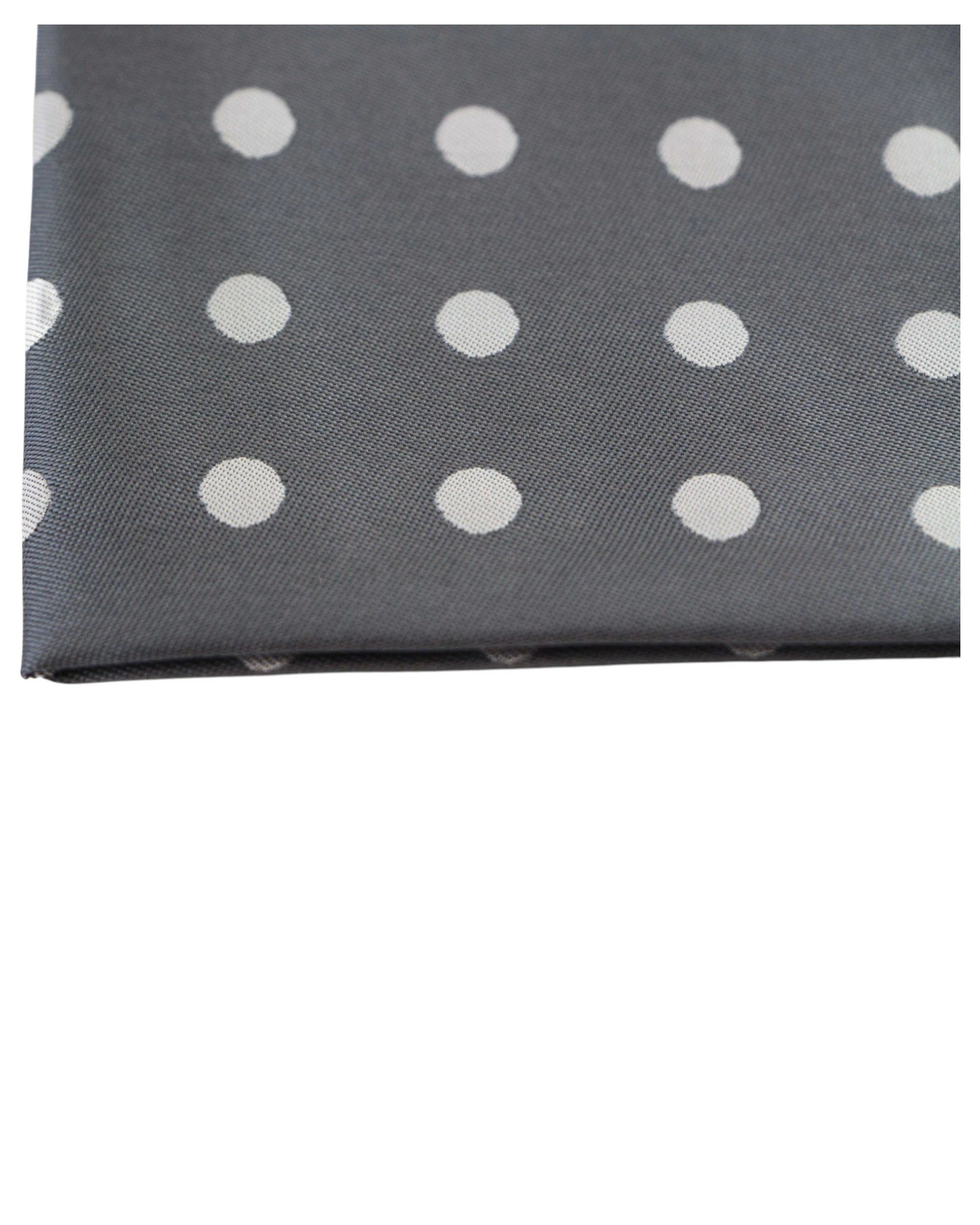 2 Zasel Mens Dark Grey & Silver Polka Dot Silk Pocket Square - Multi, 2 of 3