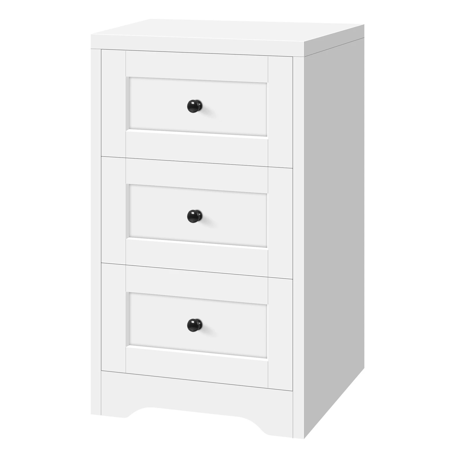 4 Alfordson 2 Bedside Table Hamptons Storage Nightstand Side Cabinet - White, 4 of 9