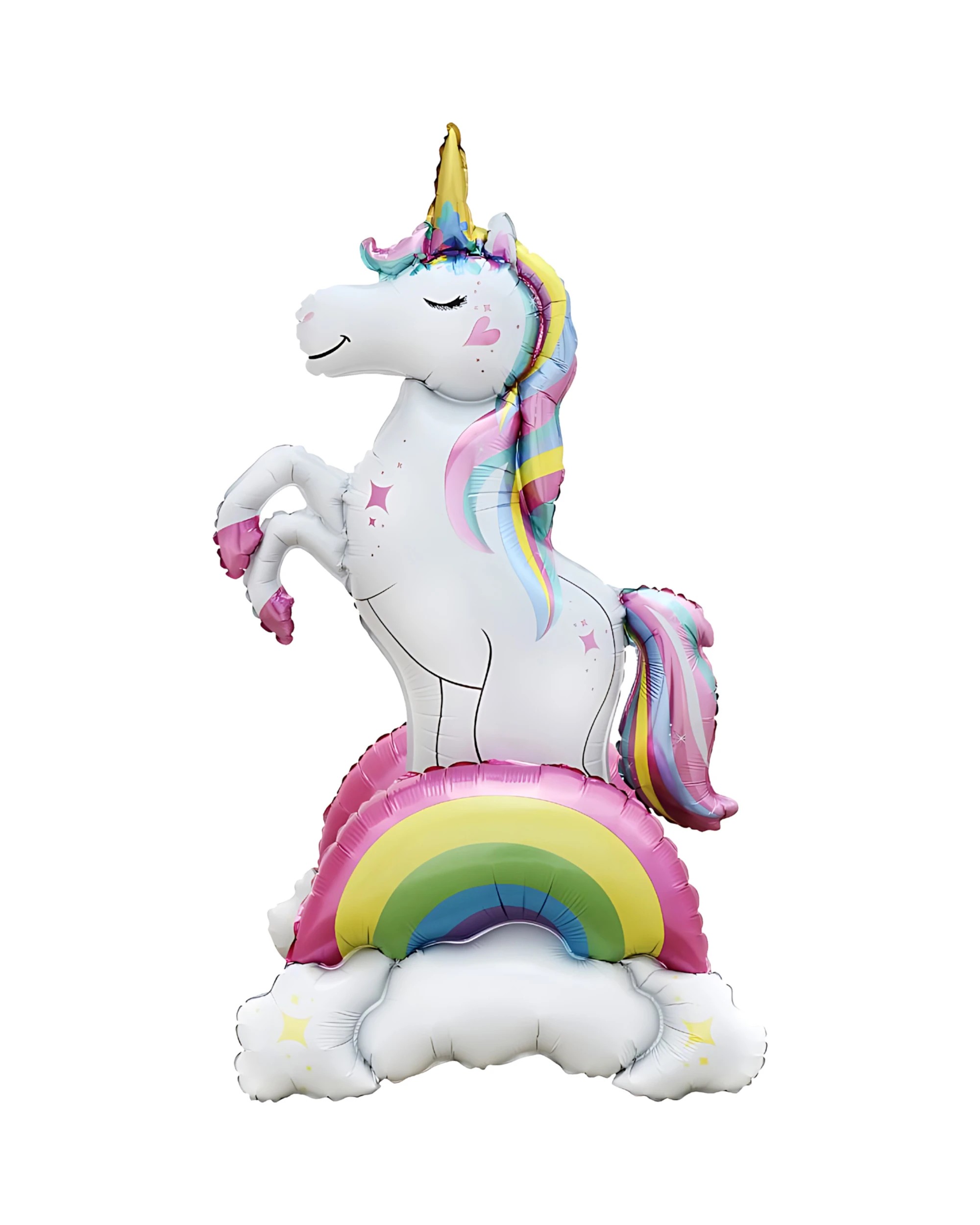 1 Standing Airz Rainbow Unicorn Air Fill Foil Balloon (94cm), 1 of 3