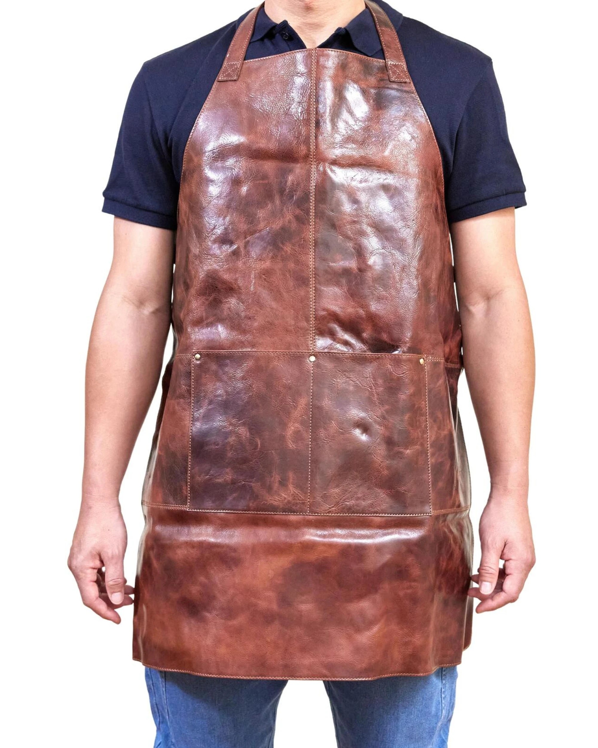 1 Pierre Cardin Professional Leather Apron Butcher Woodwork Hairdressing Barber Chef - Cognac, 1 of 9