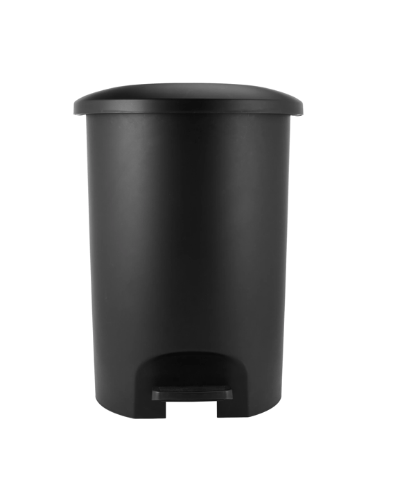 50L Plastic Rubbish Bin - Black
