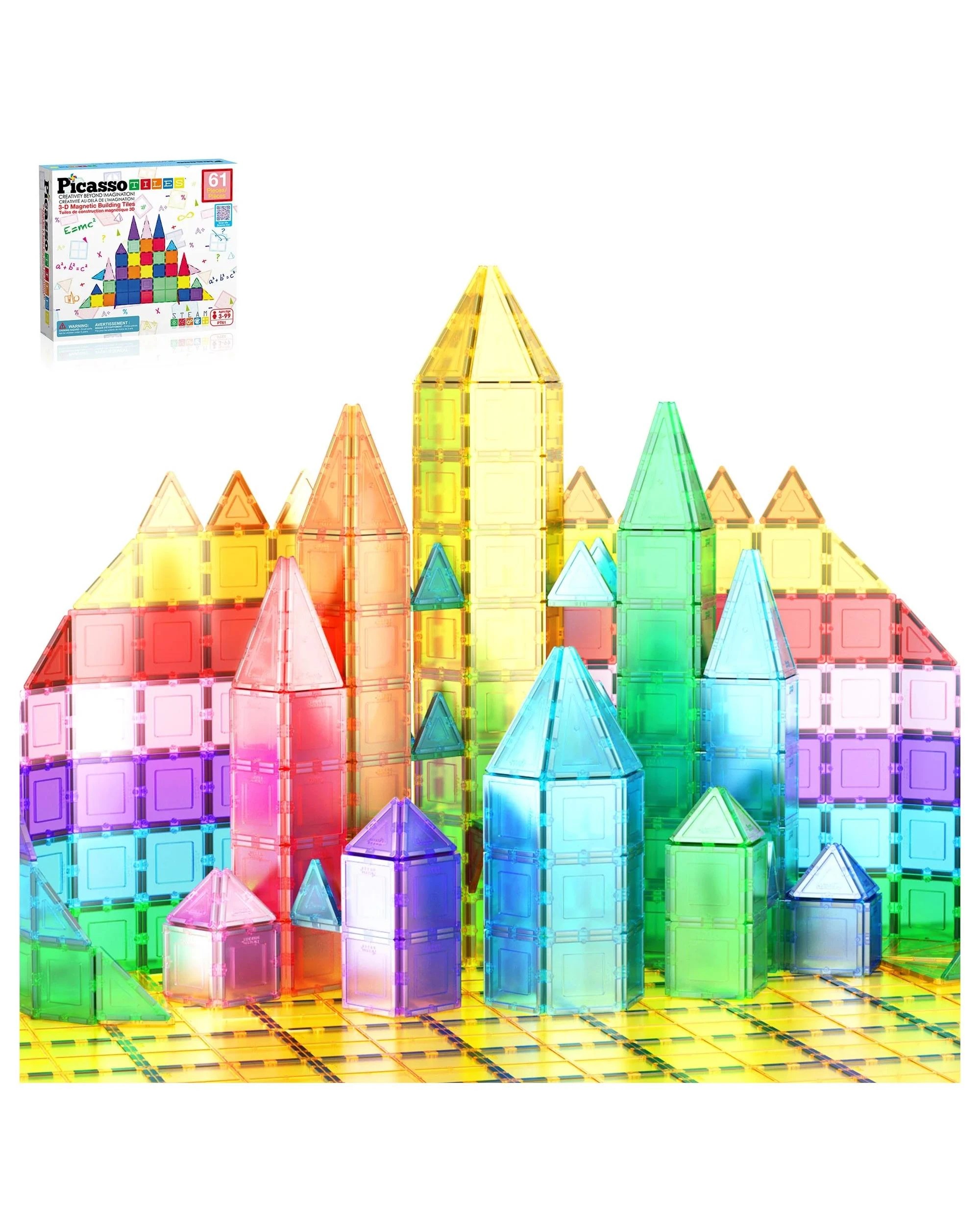 2 PicassoTiles Magnetic Tile Classic Building Set 61 Pieces, 2 of 9