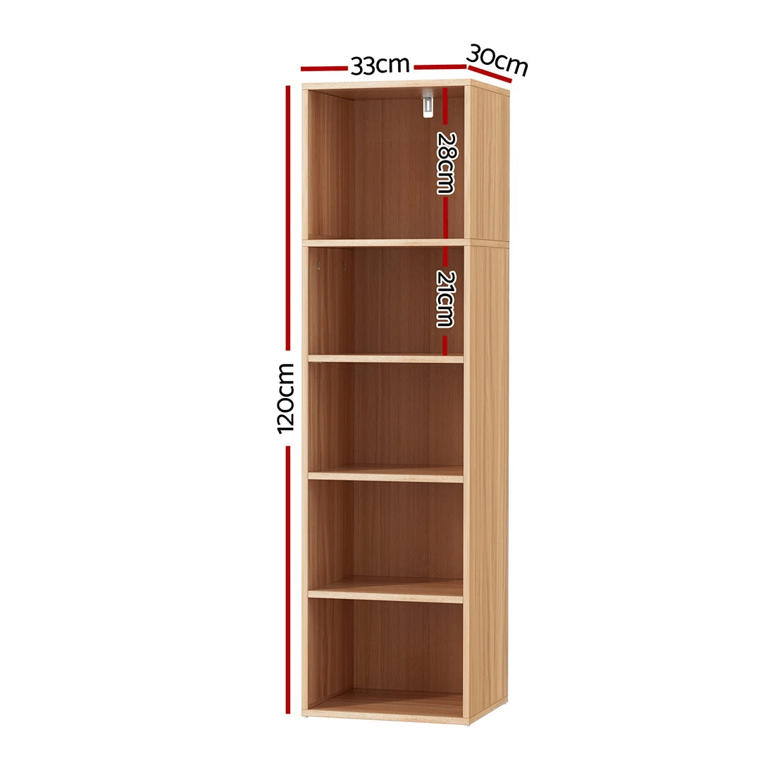 3 Artiss Bookshelf 5 Tiers - Natural, 3 of 4