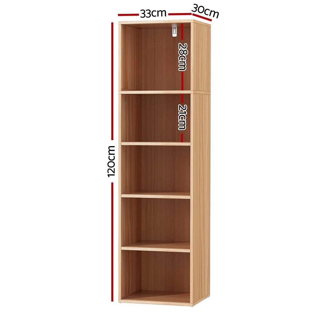 3 Artiss Bookshelf 5 Tiers MILO - Natural, 3 of 5